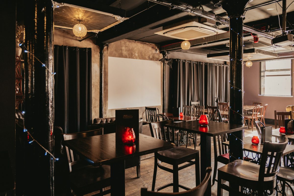 Versatile event space at The Fitzgerald Manchester with cozy ambiance and flexible seating.