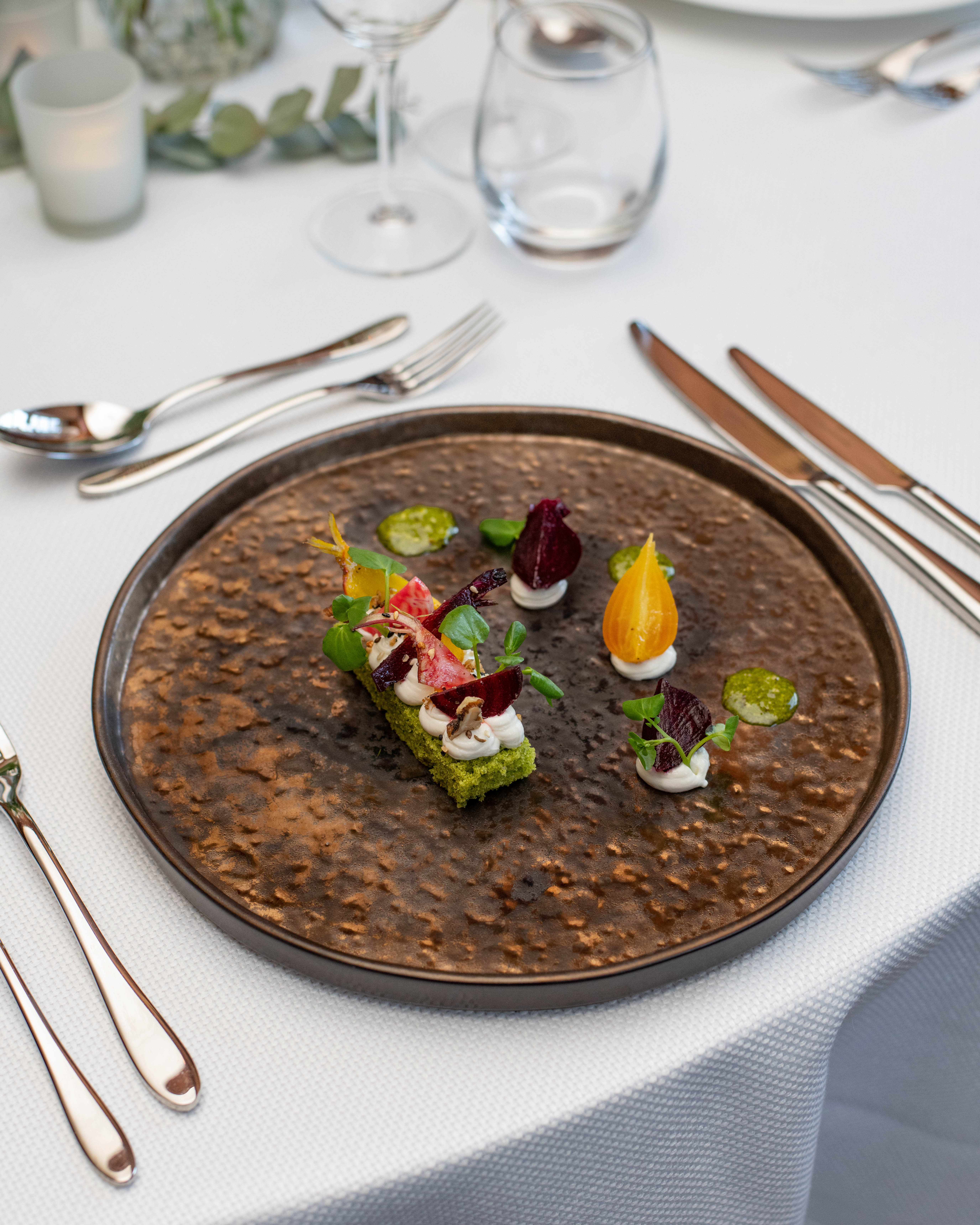 Elegant Christmas dinner setup at Brewers' Hall with meticulous plating and fine dining.