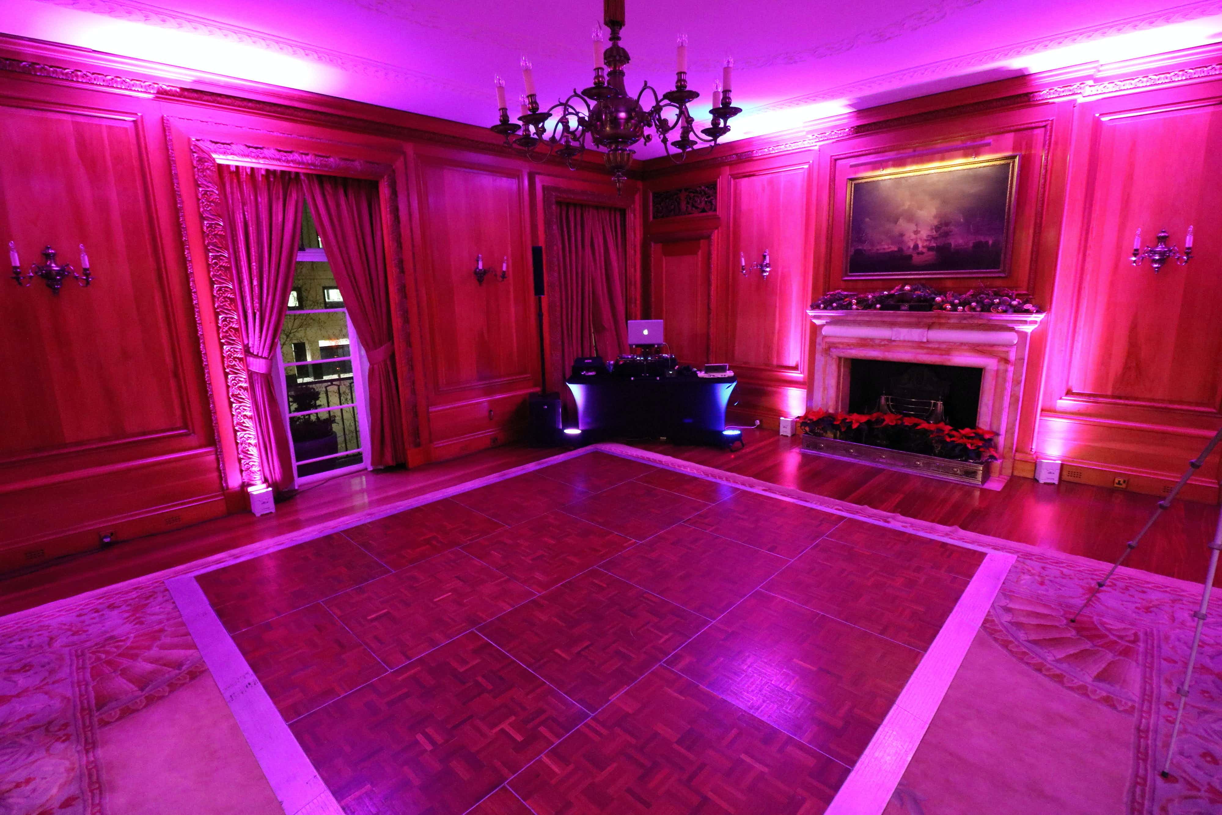 Christmas event at Brewers' Hall with elegant wood paneling and festive atmosphere.