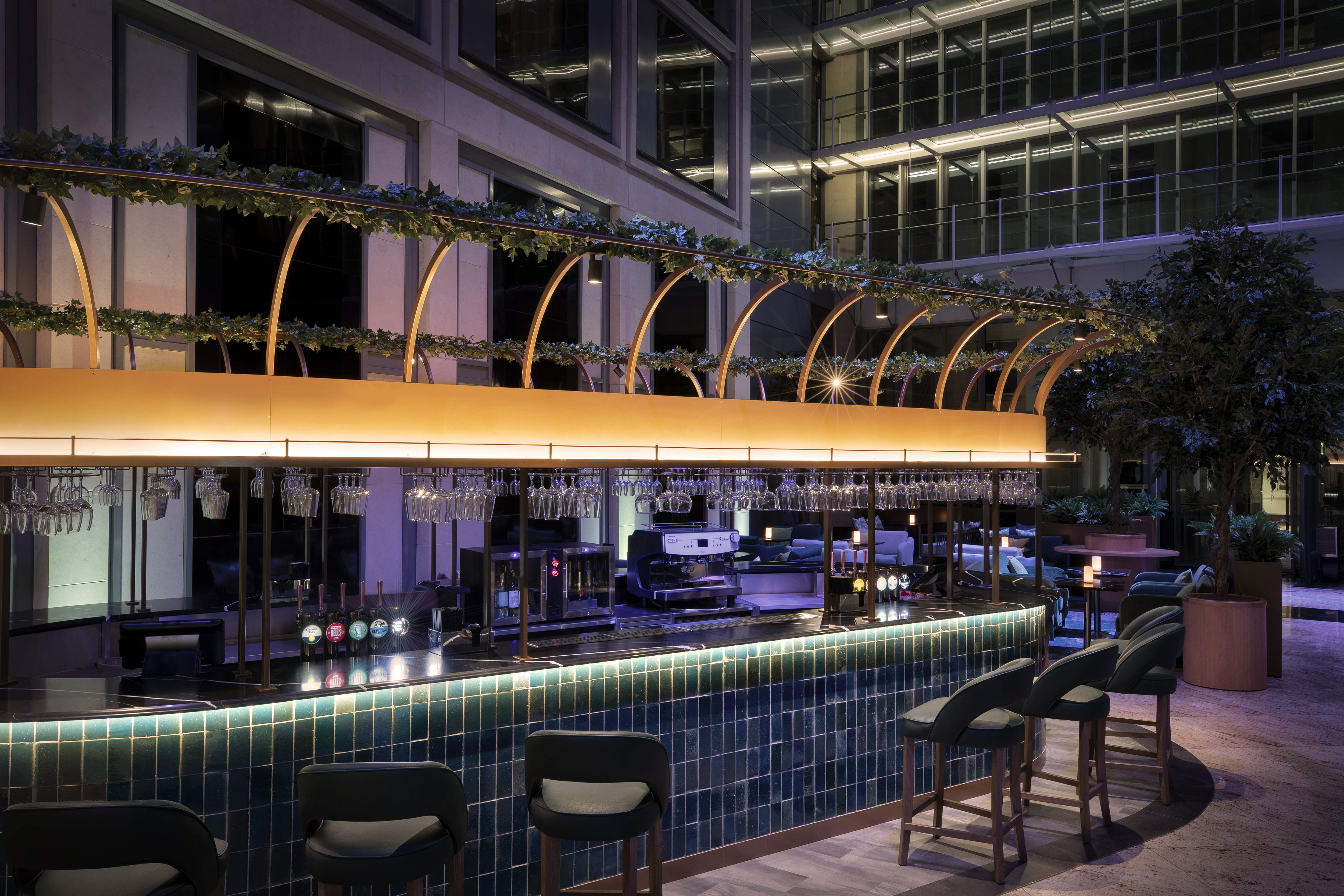 Milton Suite bar at Leonardo Royal Hotel, stylish venue for networking receptions.