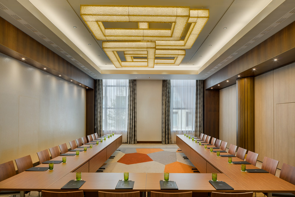 Modern meeting room at Kempinski Hotel Corvinus Budapest, ideal for conferences and events.