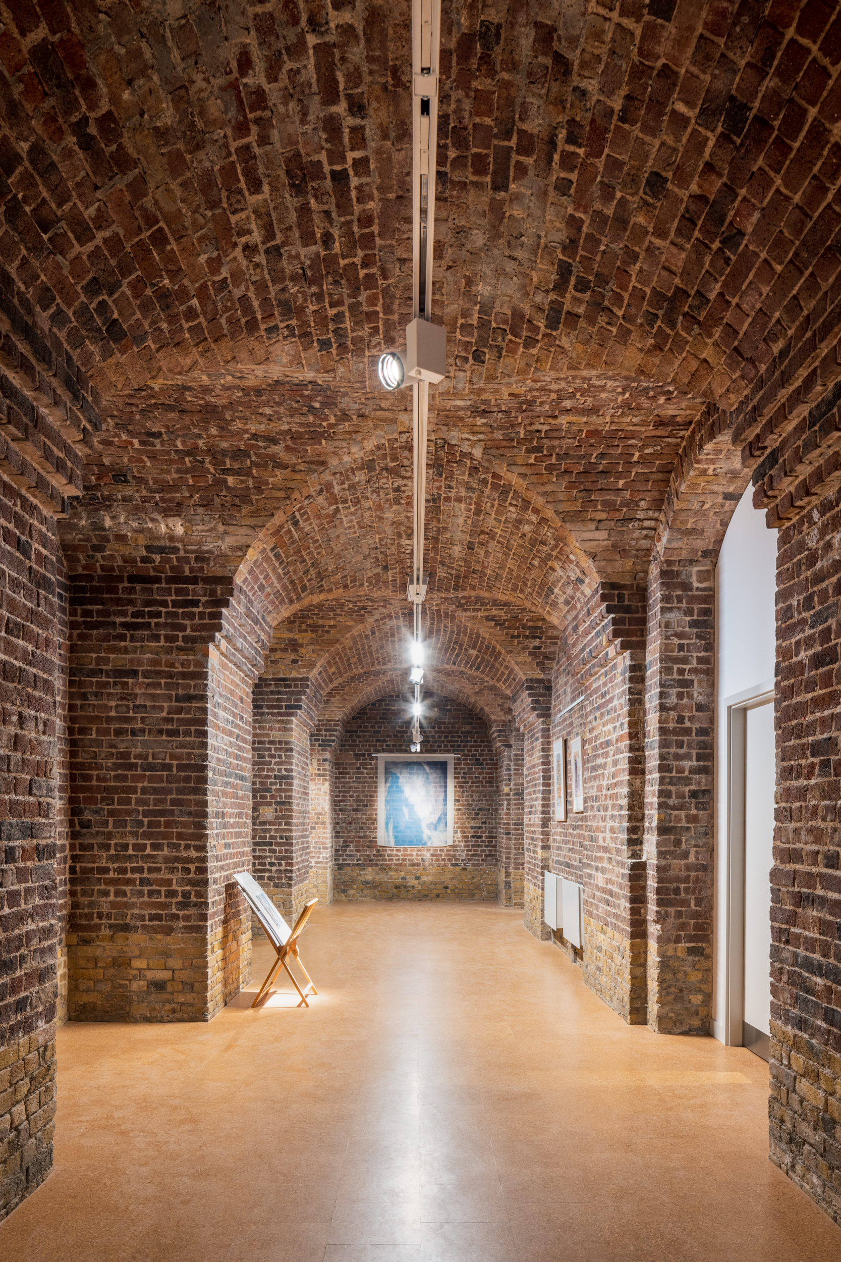 Old Crypt in St John's Church Waterloo, arched brick architecture, art exhibitions, corporate events.