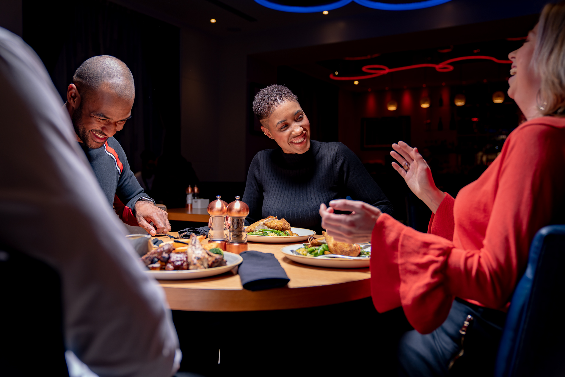 Vibrant dining at Norfolk Towers, ideal for corporate events and celebrations.