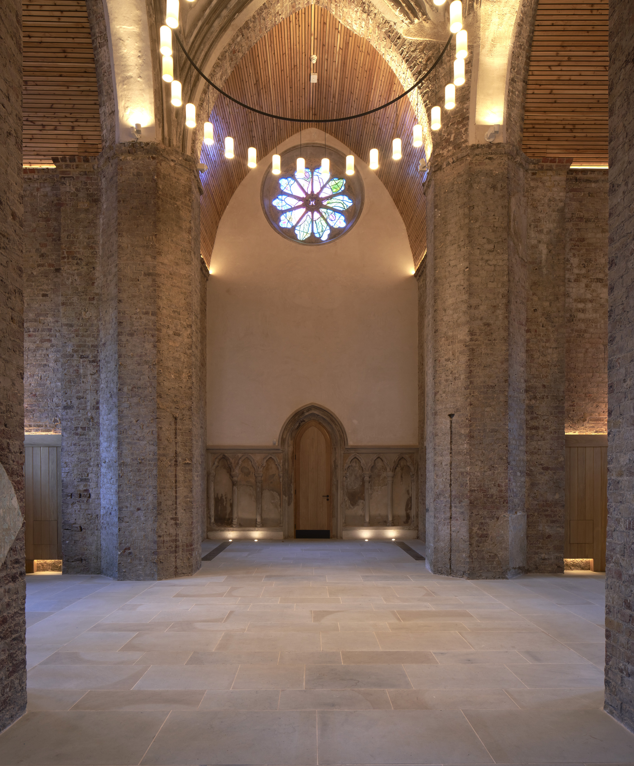 Elegant Abney Park Chapel venue with vaulted ceilings, perfect for events and gatherings.