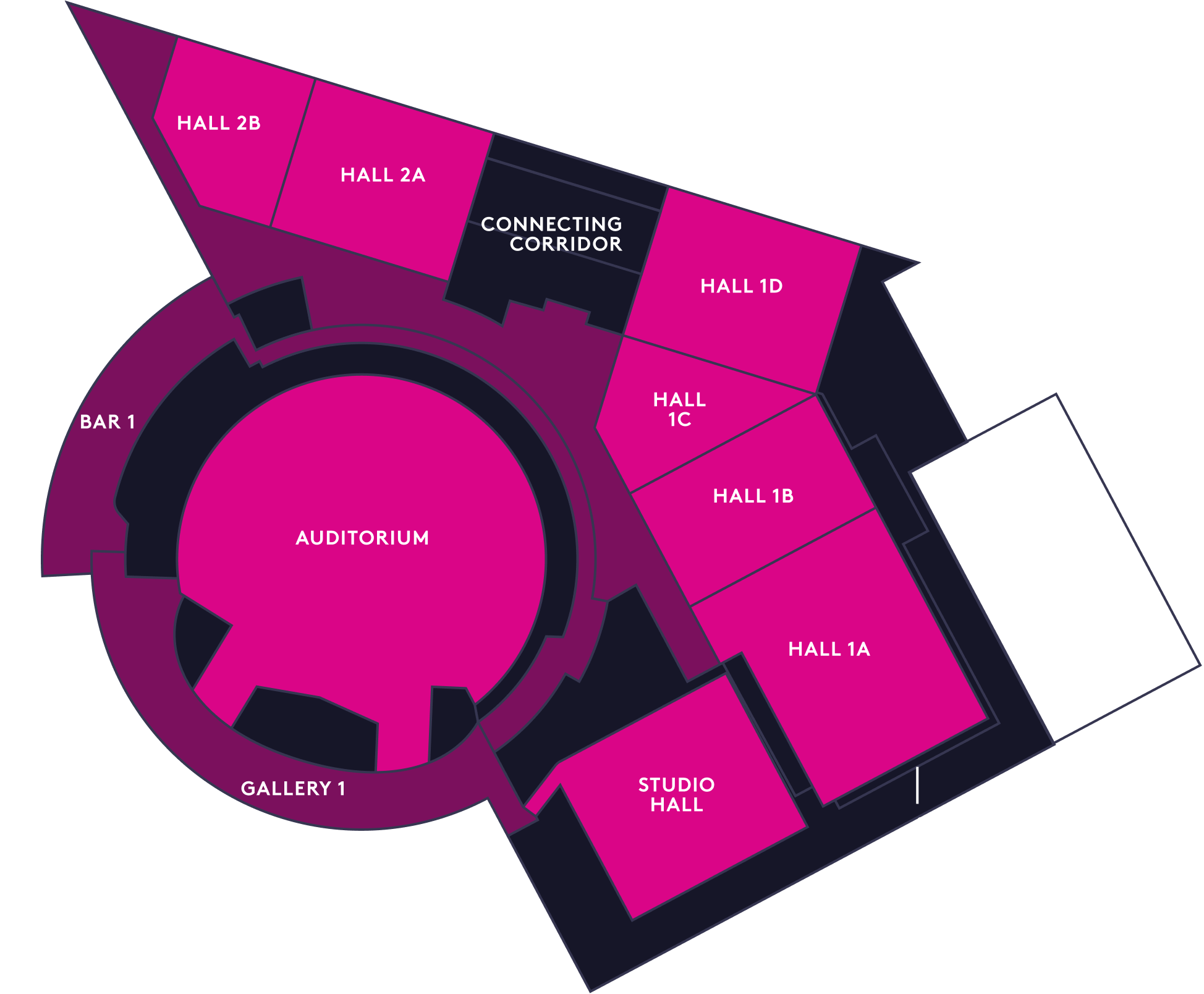 Duke of York venue layout at ICC Belfast for meetings and events with multiple halls.