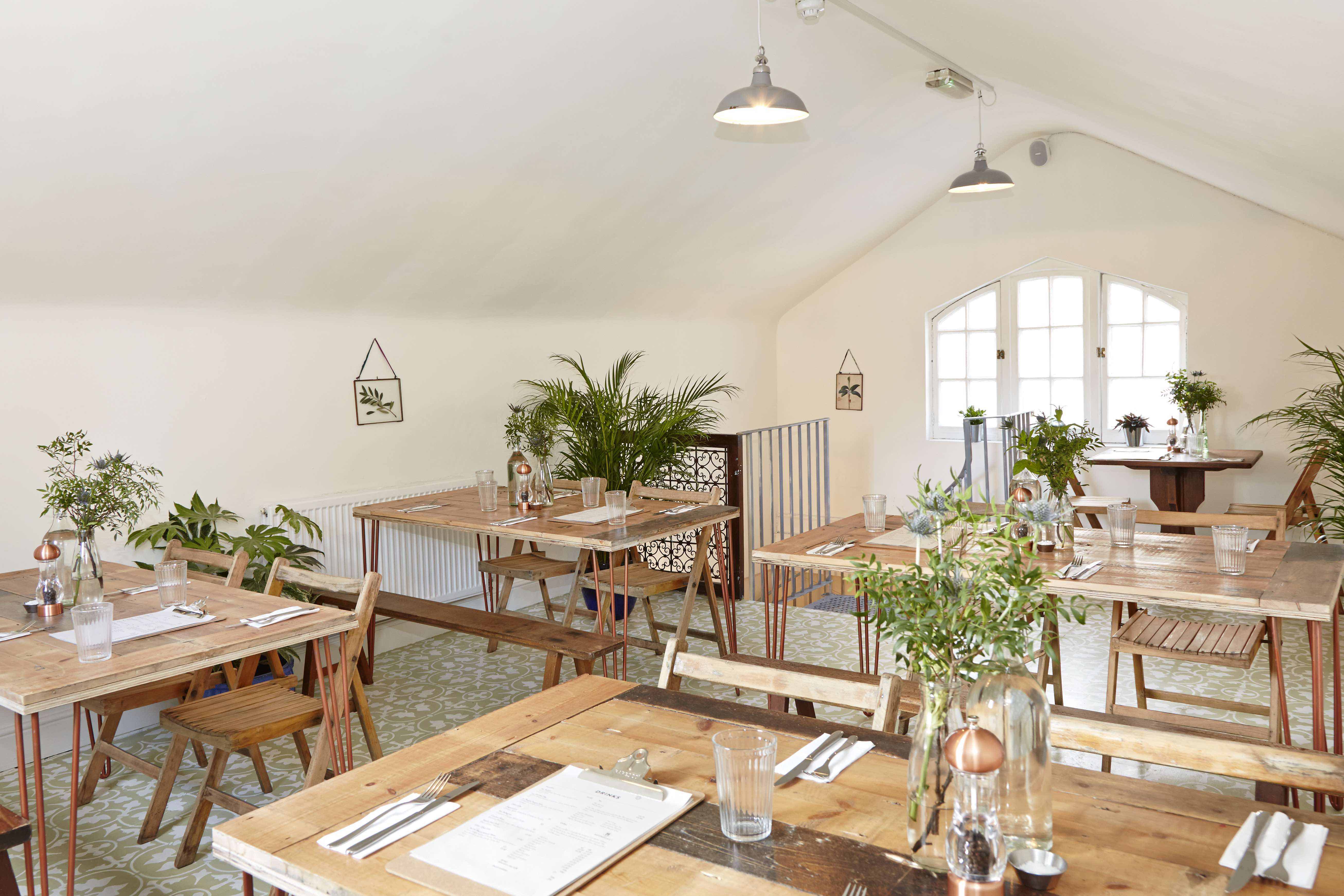 Charming event space in Spinach East Dulwich with rustic decor for workshops and gatherings.