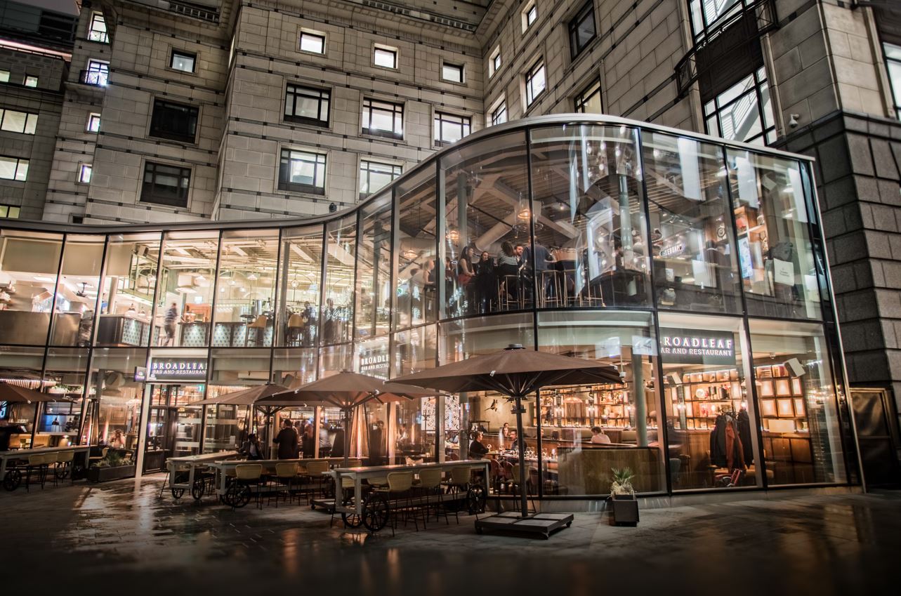 Modern glass-enclosed venue in Broadleaf for networking receptions and intimate gatherings.