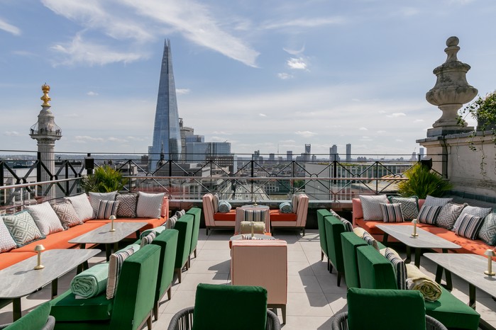 Chic rooftop bar at The Opera with city views, perfect for events and cocktail receptions.