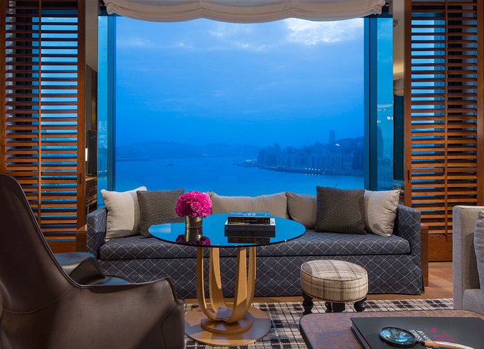 Grand Ballroom at Rosewood Hong Kong, elegant lounge with waterfront view for events.