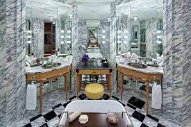 Luxurious Grand Ballroom restroom at Rosewood Hong Kong with marble finishes for events.