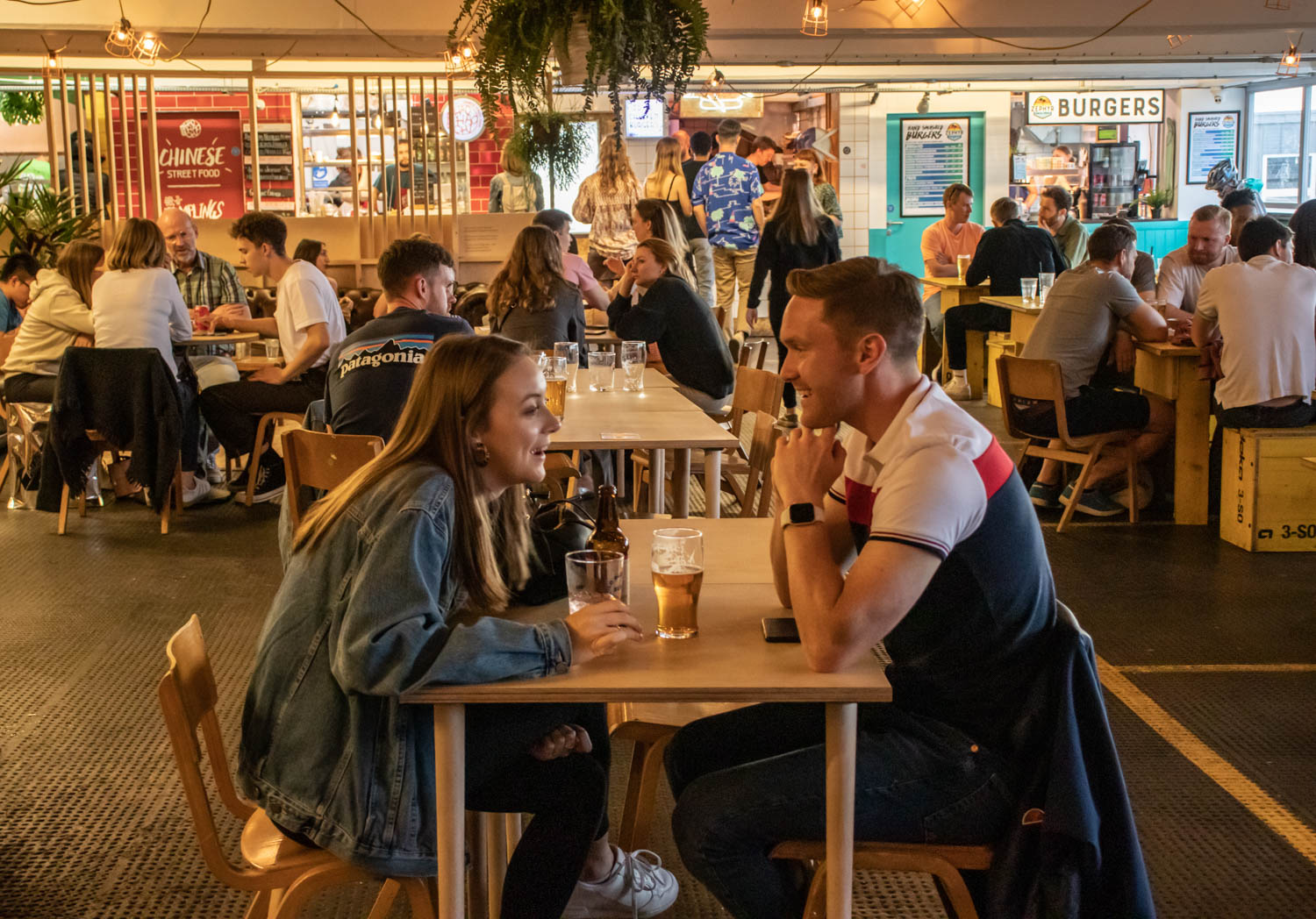 Vibrant Peckham Levels bar with diverse seating for networking events and gatherings.