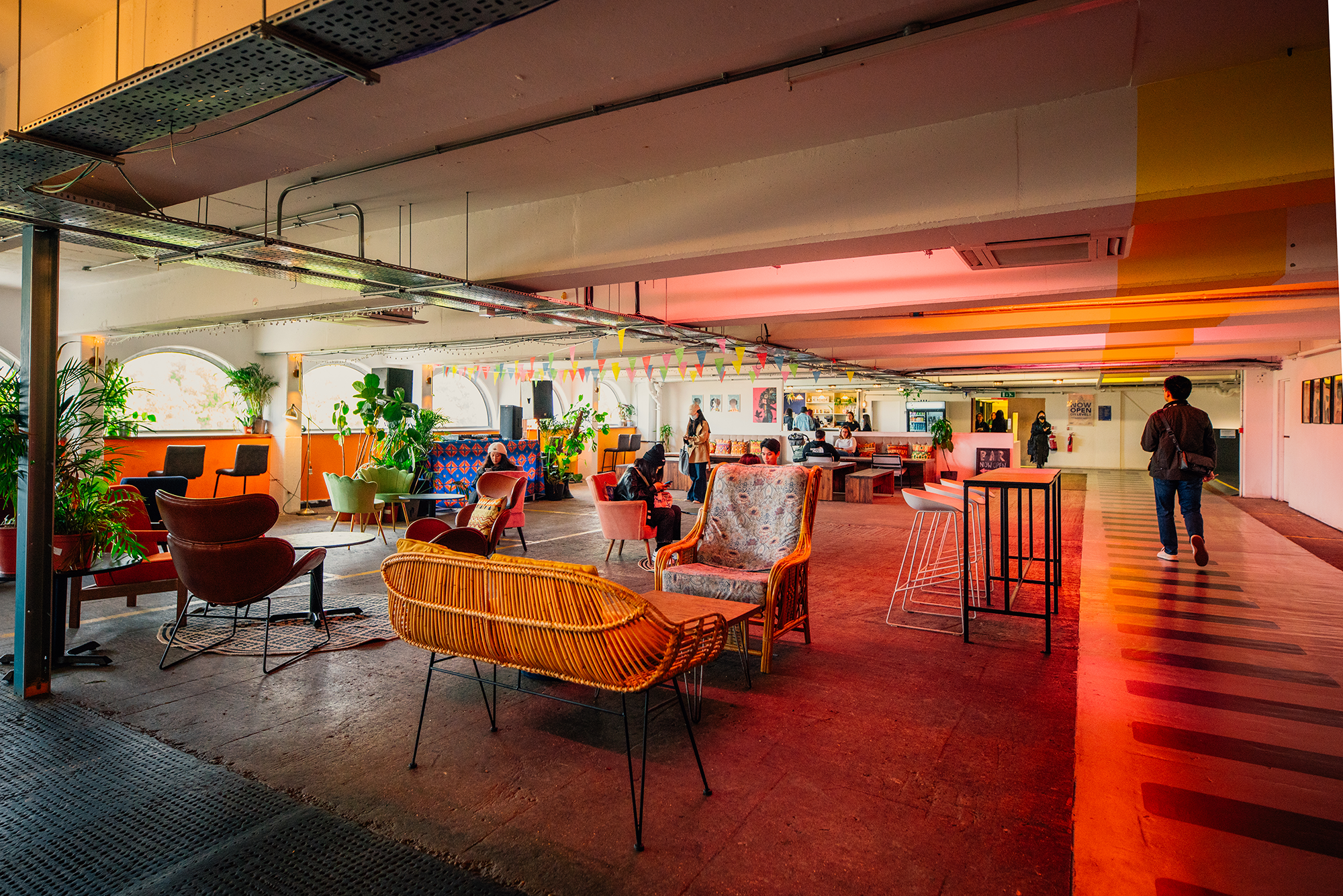 Vibrant event space at The Bar and Food Hall, ideal for networking and workshops.