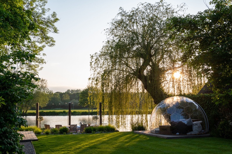 Country house geodesic dome venue for serene meetings and outdoor events.
