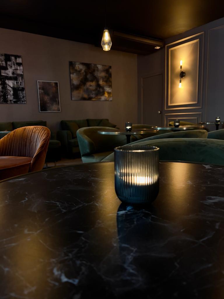 Sophisticated lounge with elegant decor for intimate gatherings and networking events.