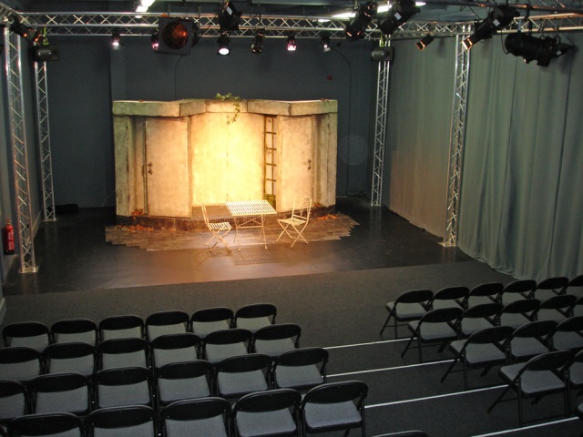 Versatile Theatre Space with tiered seating for intimate events and performances.