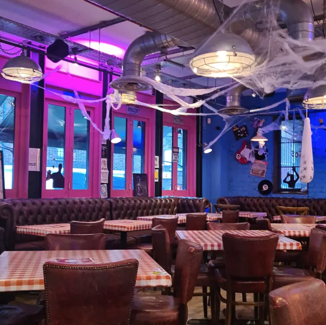 Karen's Diner in London with cozy seating, perfect for casual gatherings and themed events.