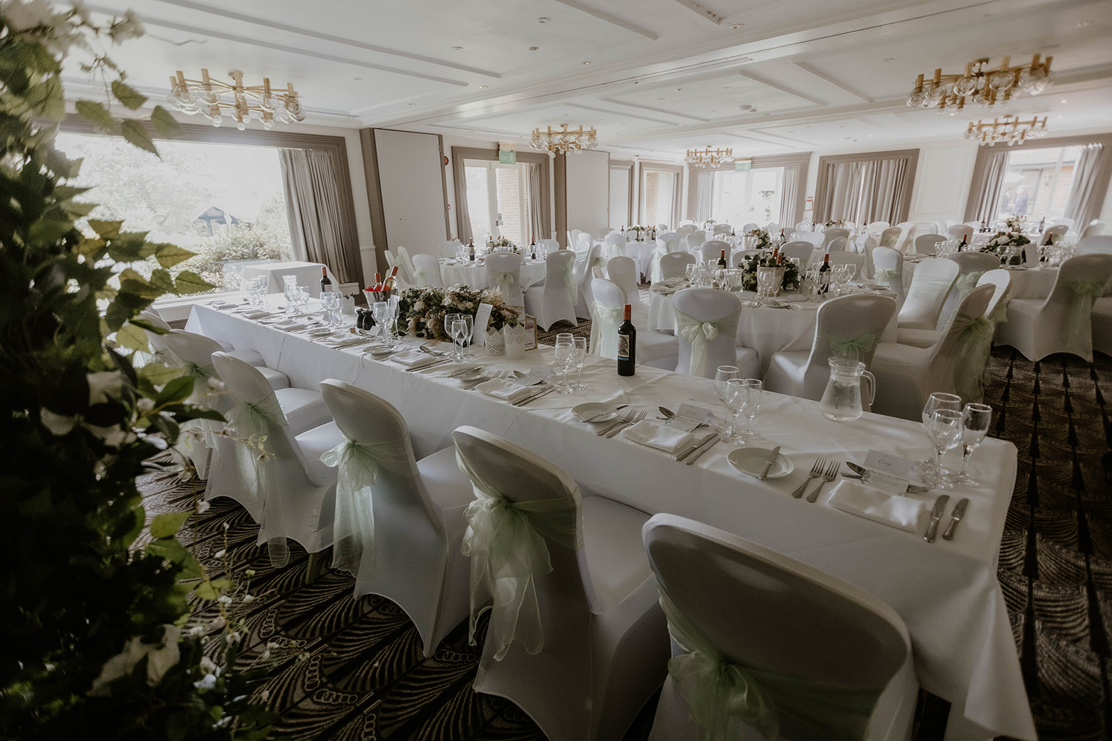 Elegant banquet hall at Fredrick's Hotel, perfect for weddings and formal events.