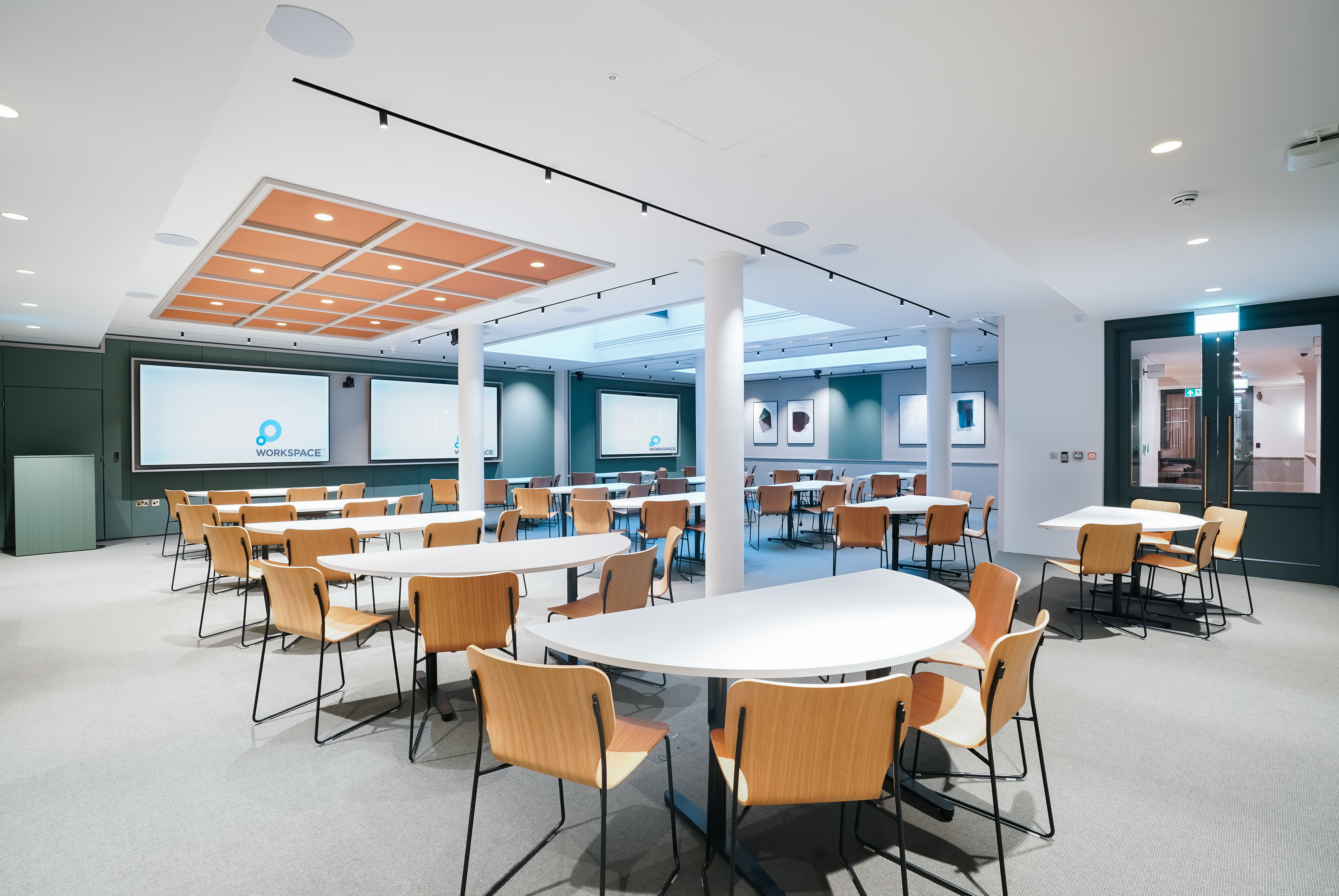 Salisbury House event space, AV, flexible seating, corporate events