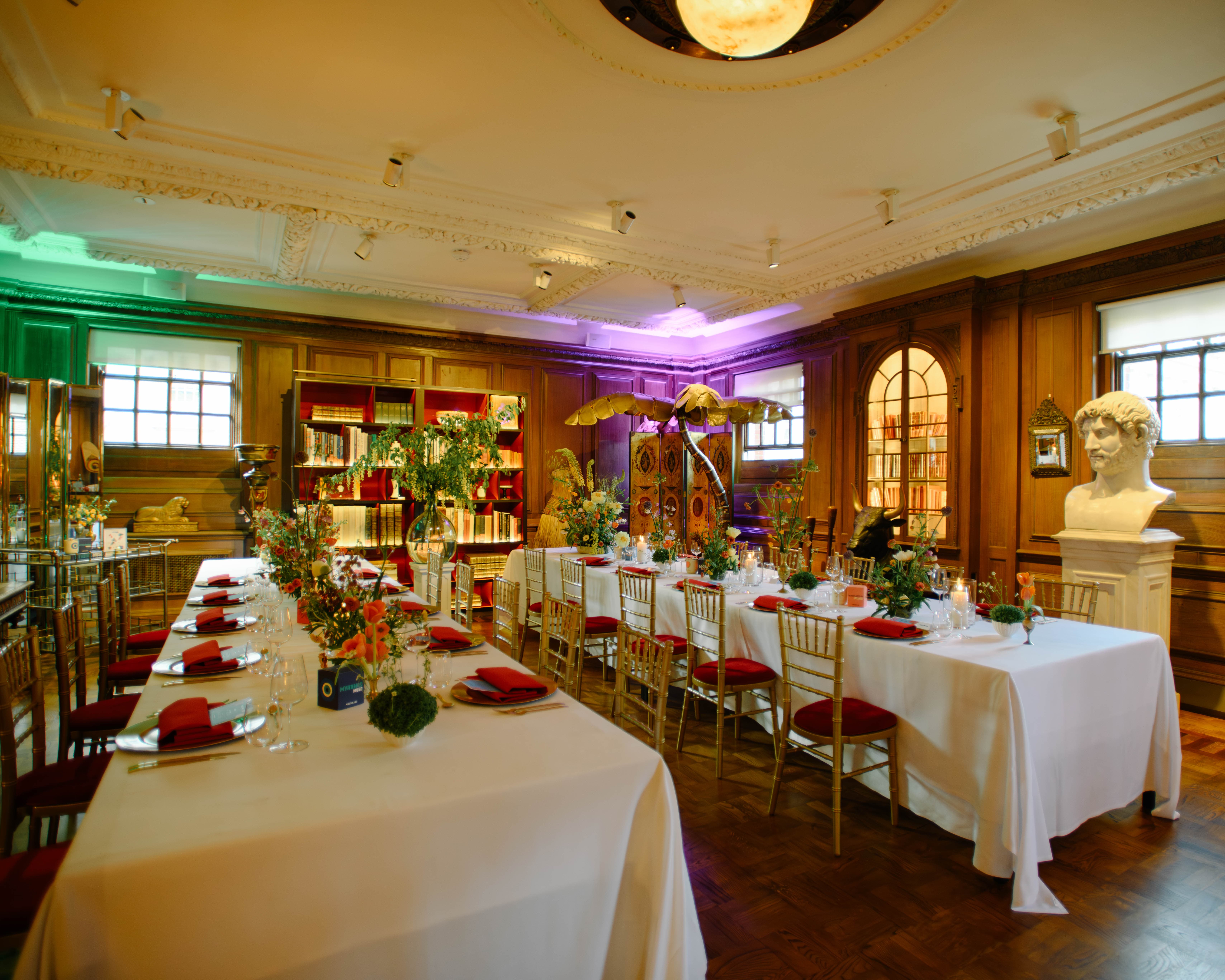Elegant event space at Maison Assouline, ideal for intimate dinners and corporate gatherings.