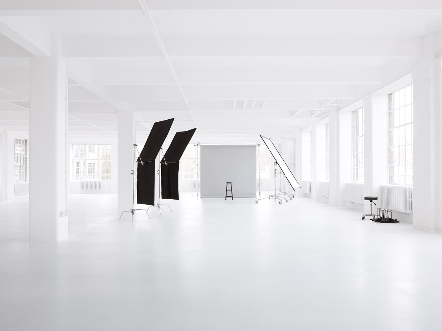 Studio 1 industrial venue with high ceilings for experiential pop-up and brand activation events.