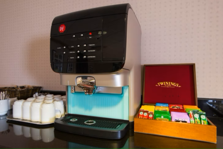 Dettori Room coffee station at Holiday Inn Express Epsom Downs for meetings and events.