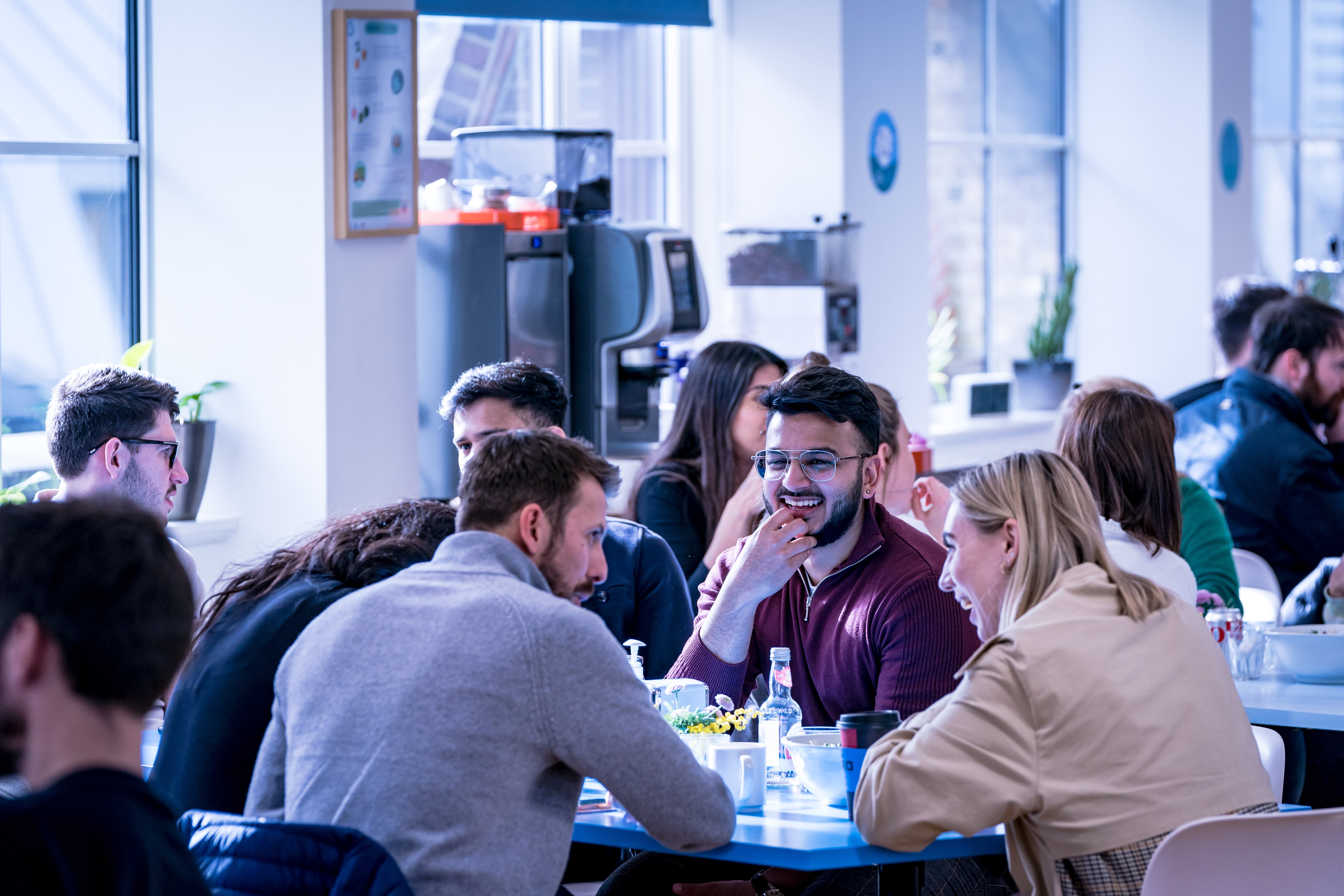 Vibrant networking event at Wallacespace Spitalfields with engaged professionals.