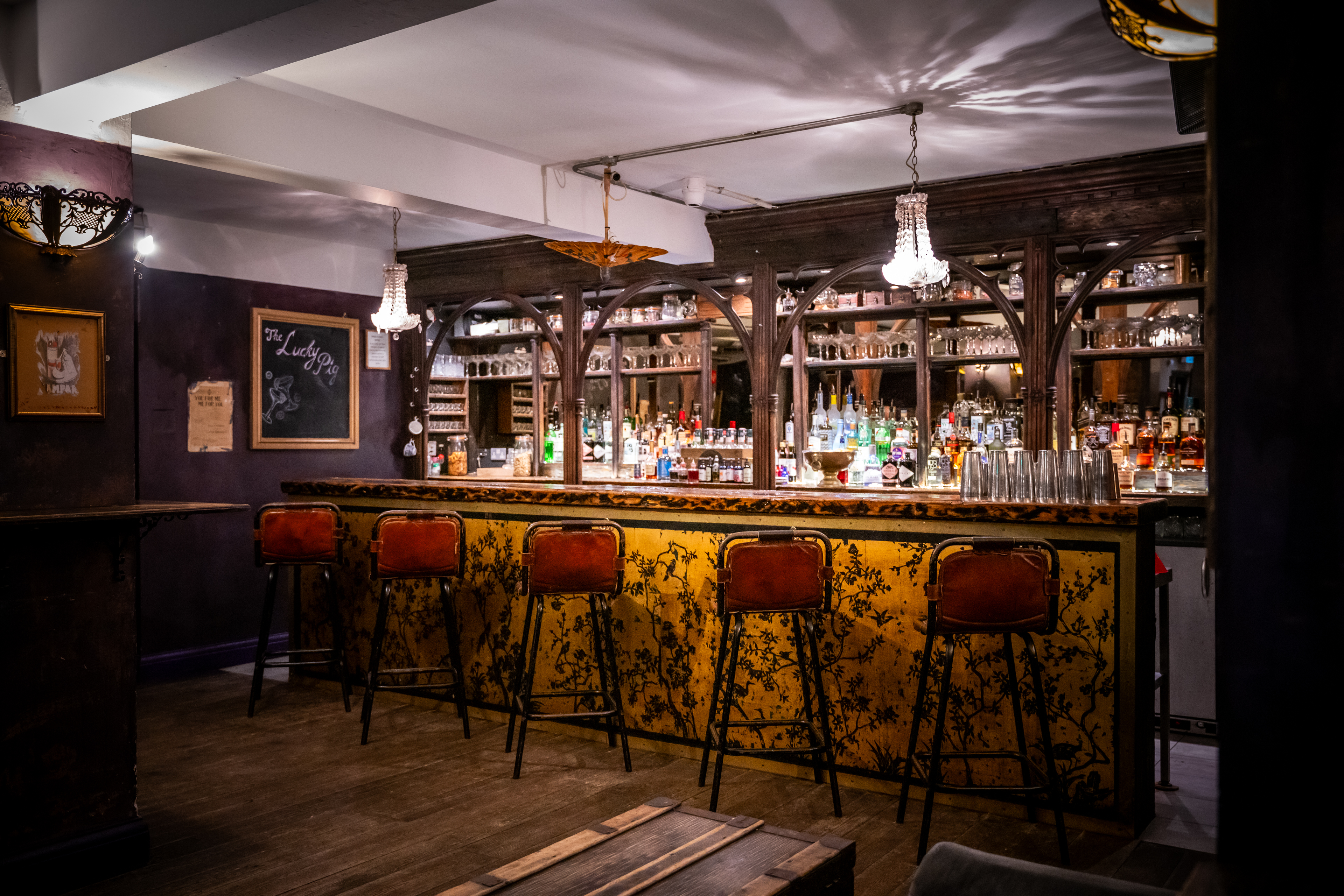Whole Venue Private hire at The Lucky Pig, stylish bar for intimate gatherings and networking events.