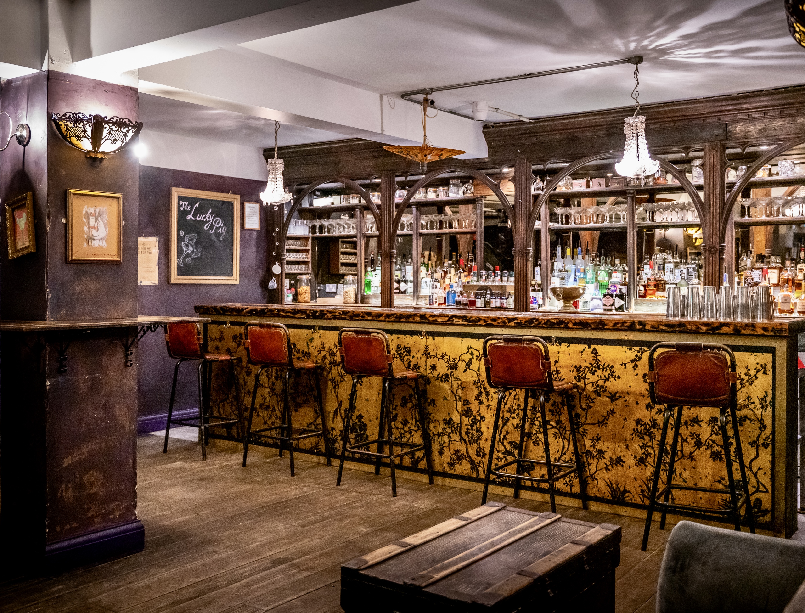 Whole Venue Private Hire at The Lucky Pig, stylish bar for intimate gatherings and networking.