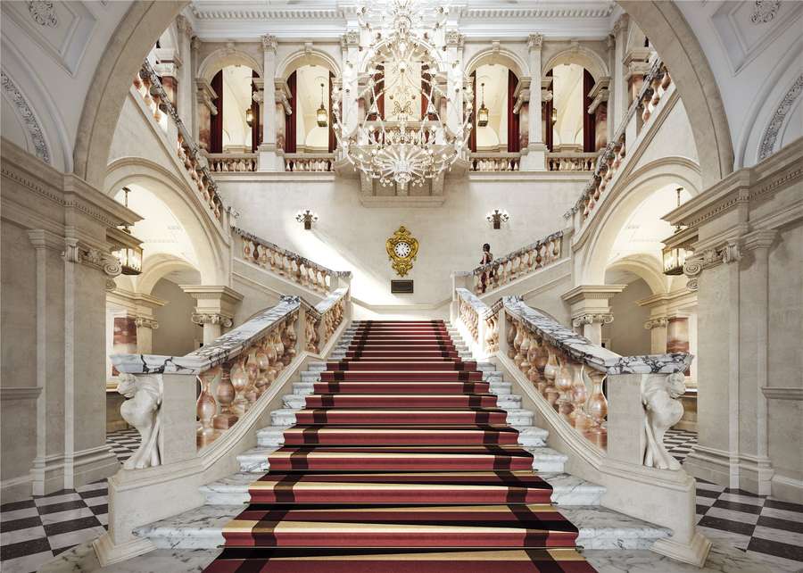 Grand staircase in Raffles OWO, ideal for elegant galas and corporate events.