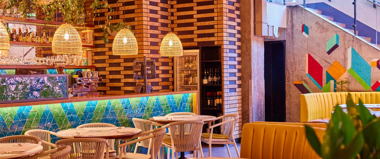WAHACA SOUTHBANK venue with vibrant decor, ideal for casual meetings and social events.
