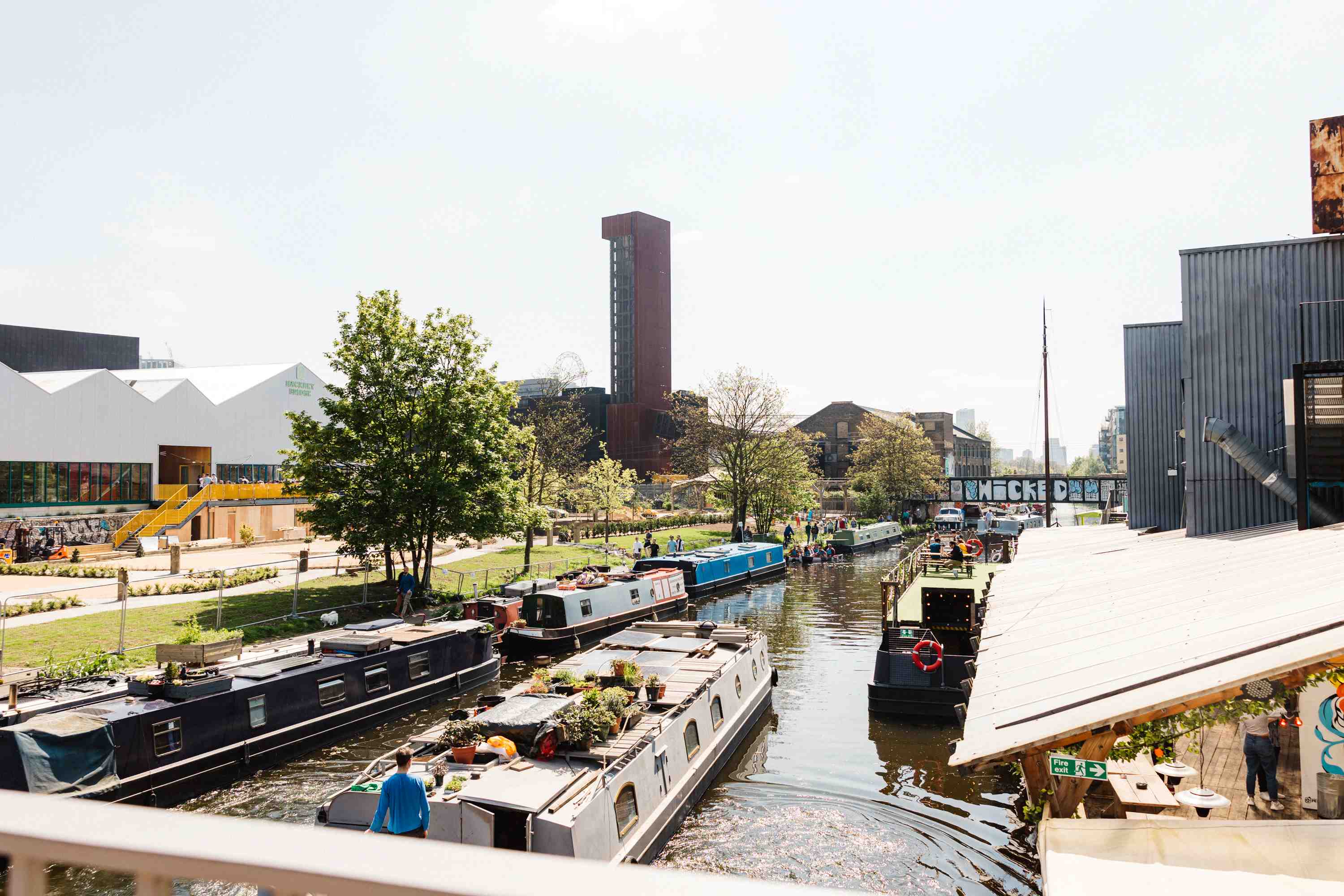Hackney Bridge venue with waterfront, ideal for outdoor events and gatherings.