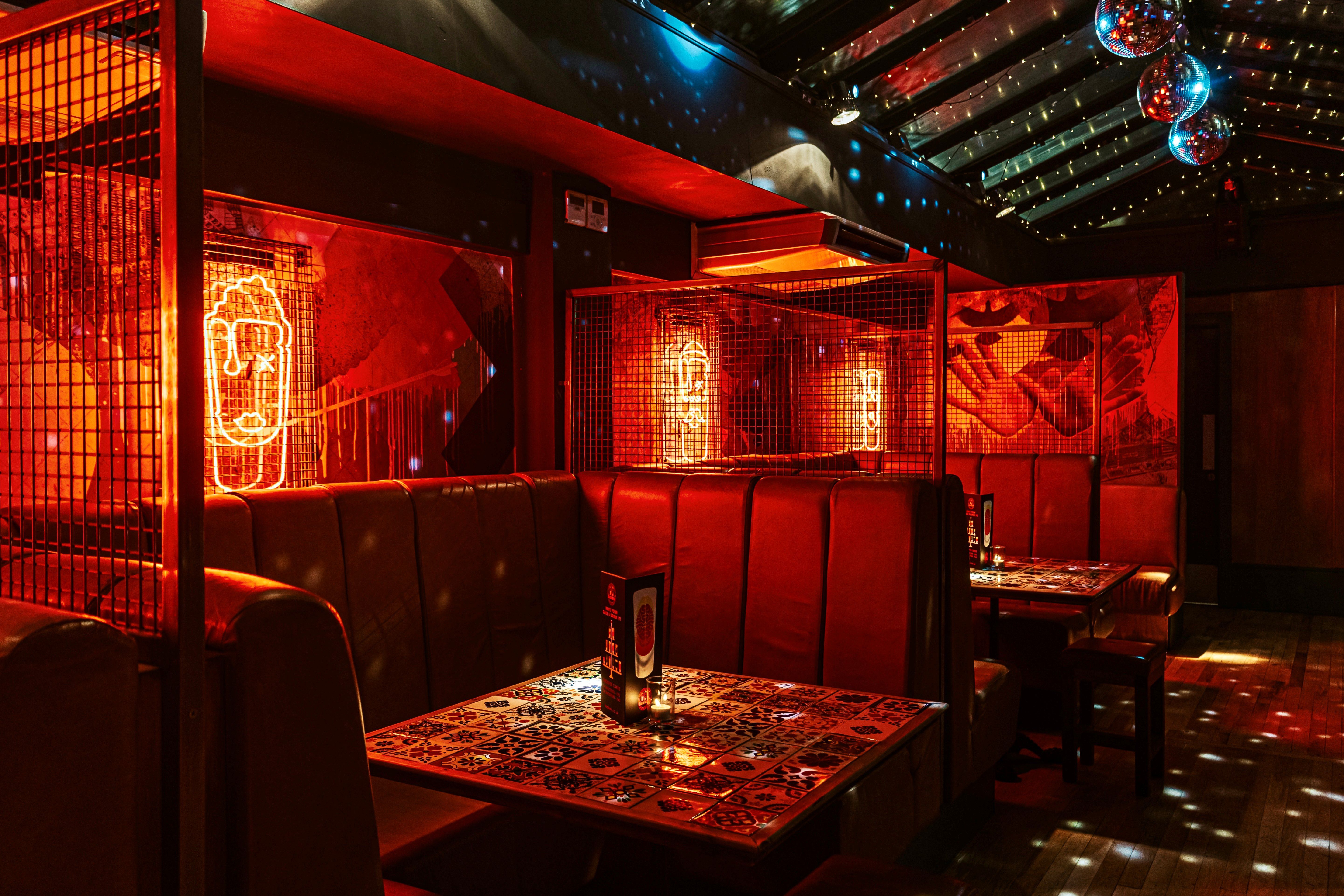Vibrant Mezzanine Bar in Nottingham, ideal for intimate gatherings and themed parties.