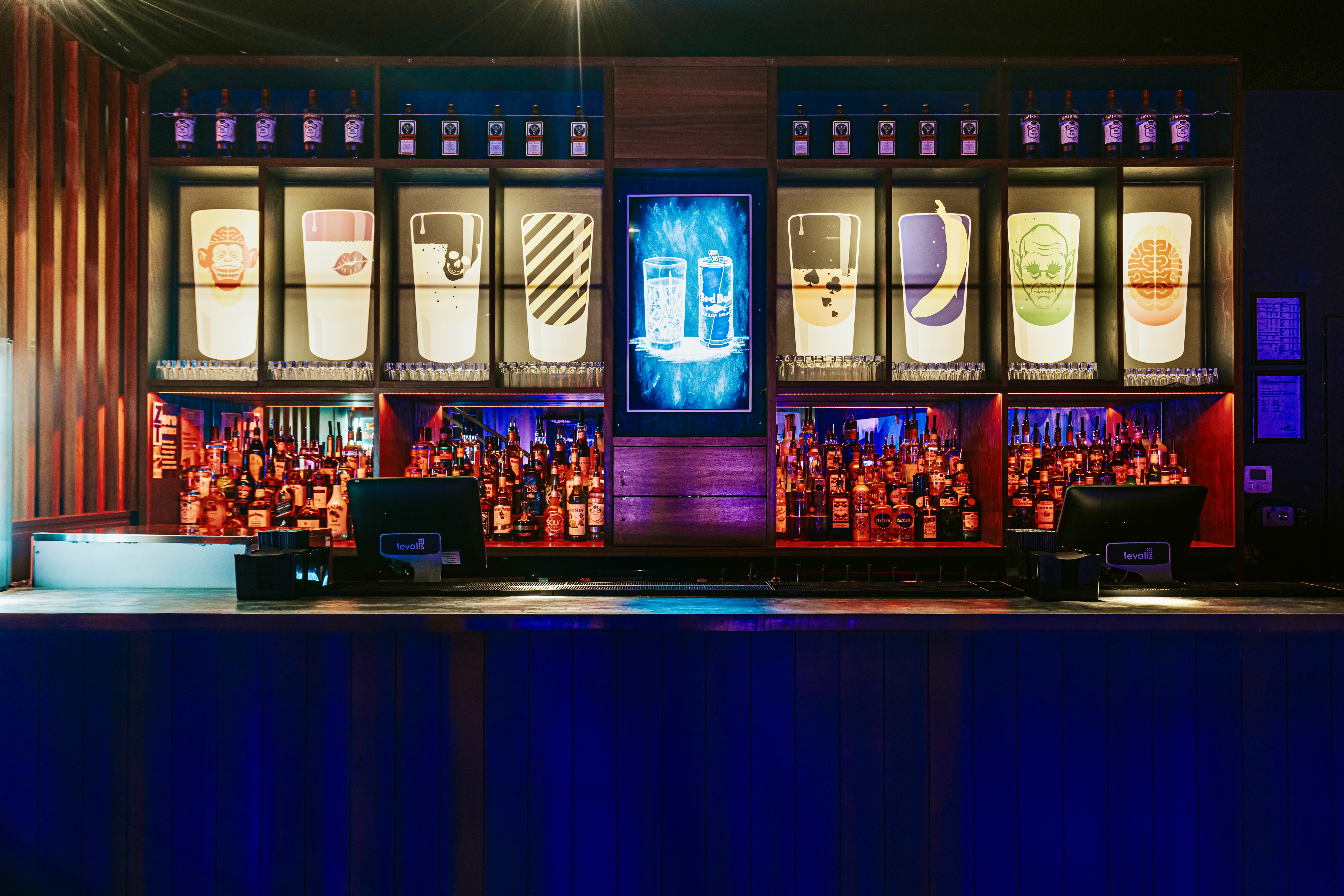 Vibrant bar setup at Baa Bar Nottingham, perfect for networking events and social gatherings.