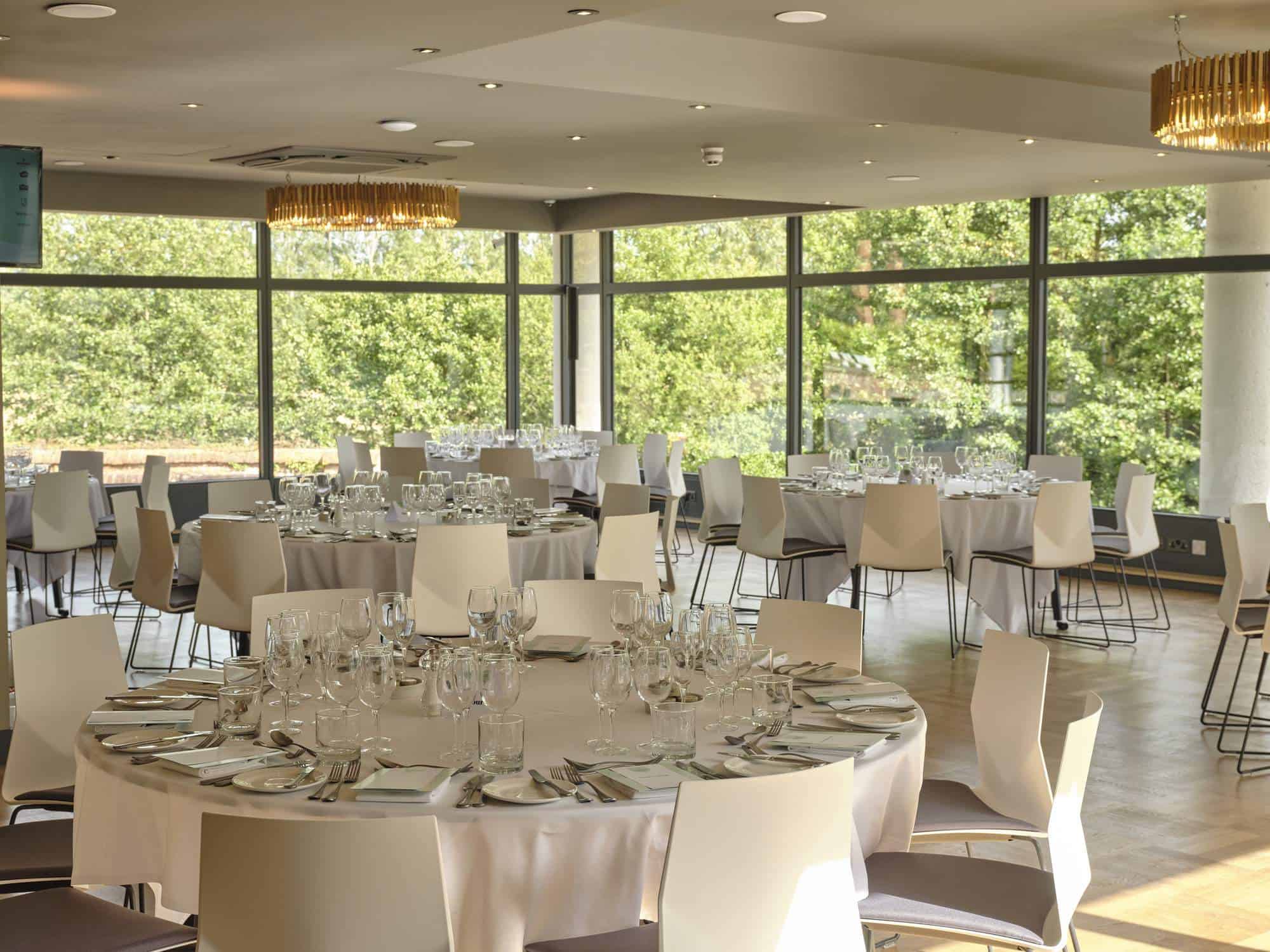 Elegant banquet space at The Forge, Winslade Manor, perfect for weddings and corporate events.