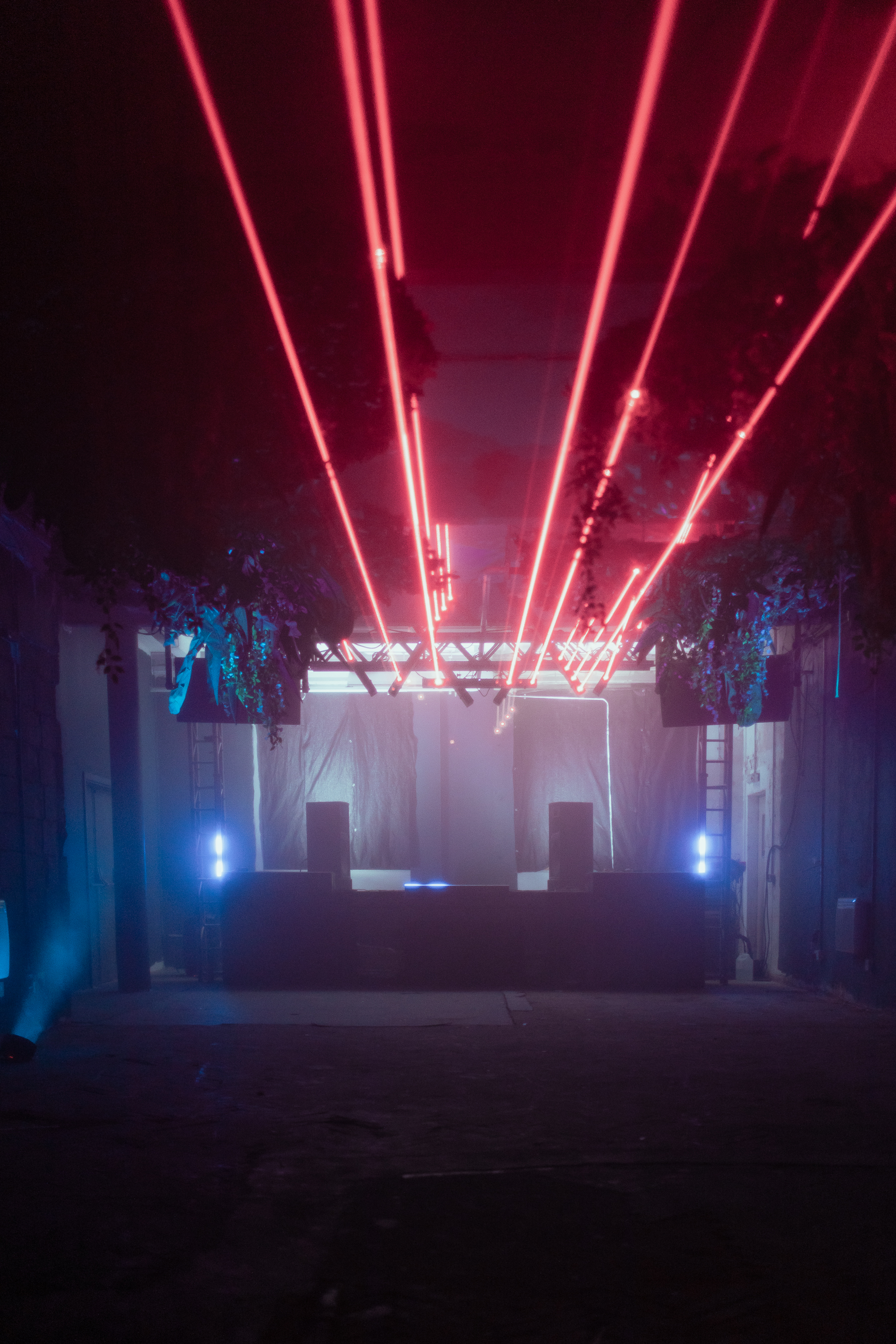 Dynamic event space at Hot House with vibrant neon lighting for corporate gatherings and parties.