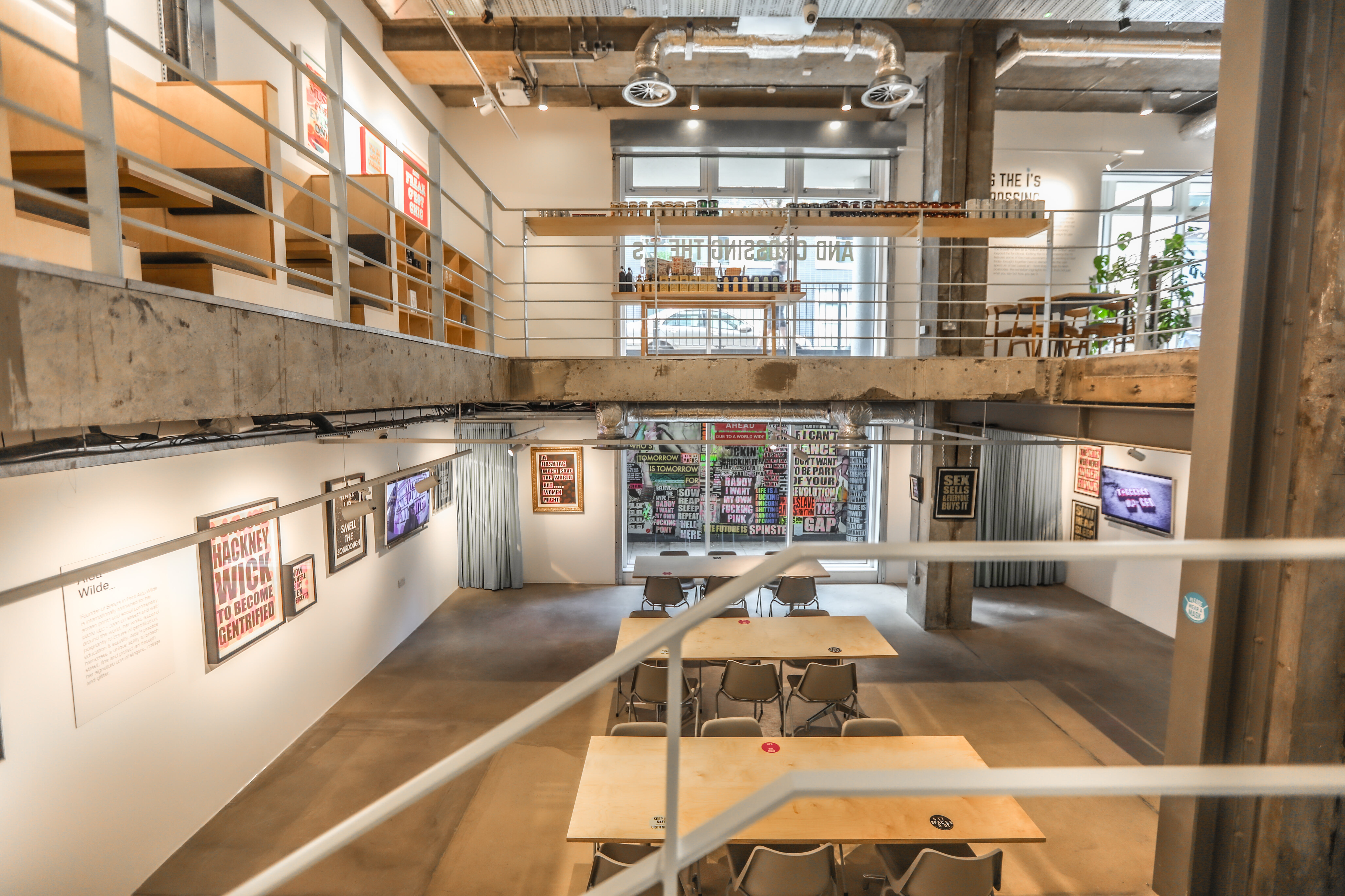 Versatile event space with modern design, ideal for workshops and networking events.