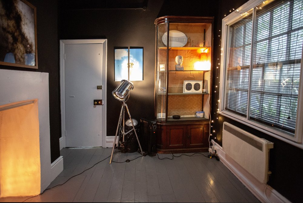 Stylish meeting space with warm lighting, perfect for networking events and brainstorming.