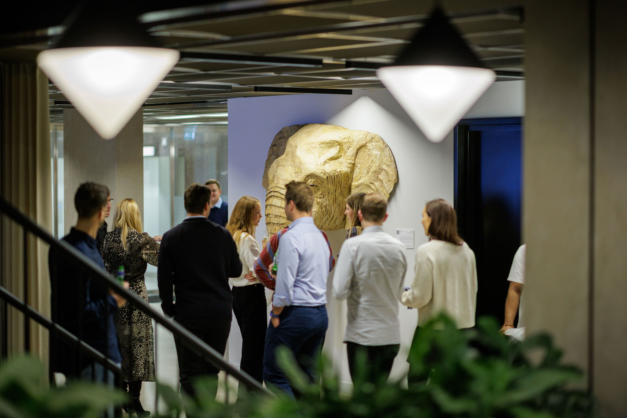 Dynamic networking event at Myo Liverpool Street with engaging art installation.