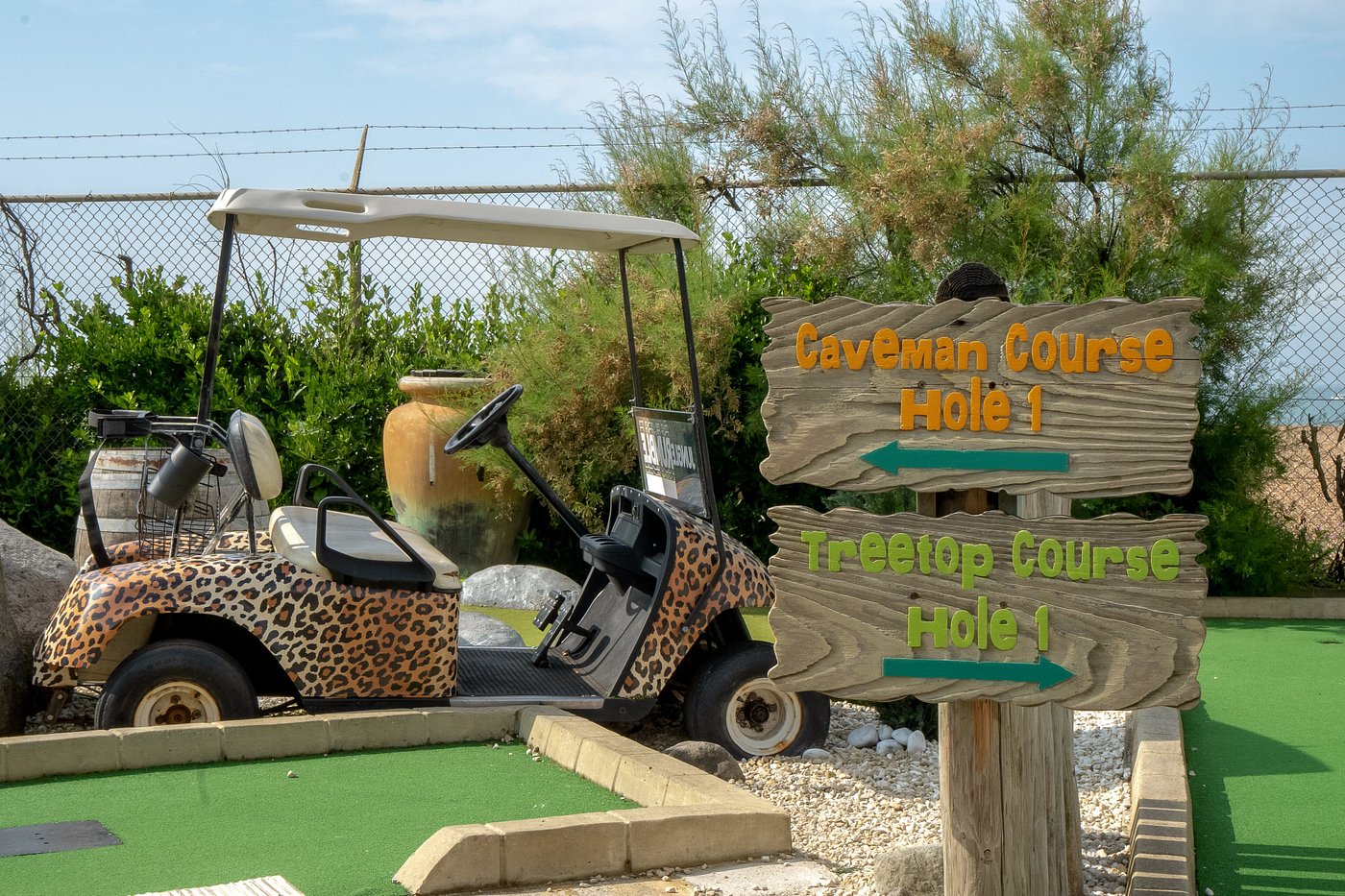 Caveman Course mini-golf in Jungle Rumble Brighton, perfect for team-building events.