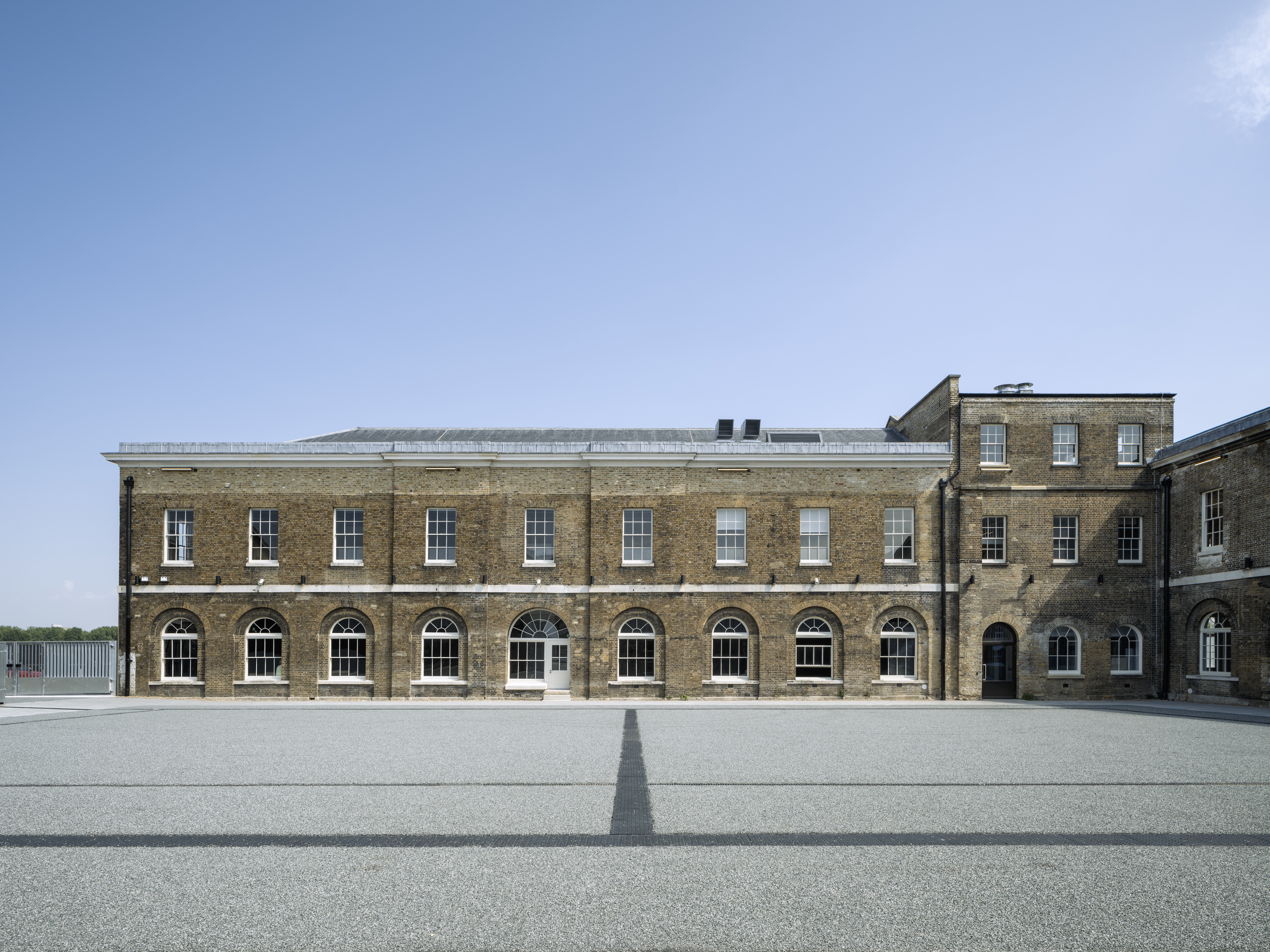 Historic Worker's Yard in Woolwich Works, ideal for corporate events and meetings.