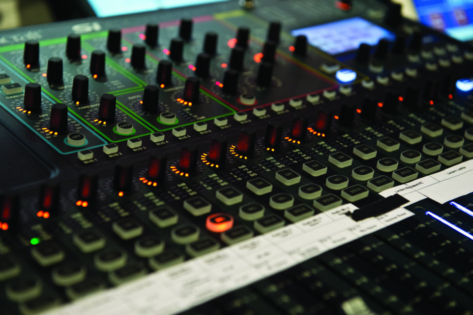 Max Rayne Auditorium audio mixing console for professional events and sound management.