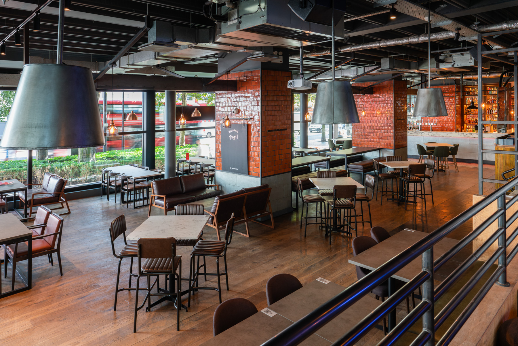 Modern event venue with spacious layout and natural light for meetings and gatherings.