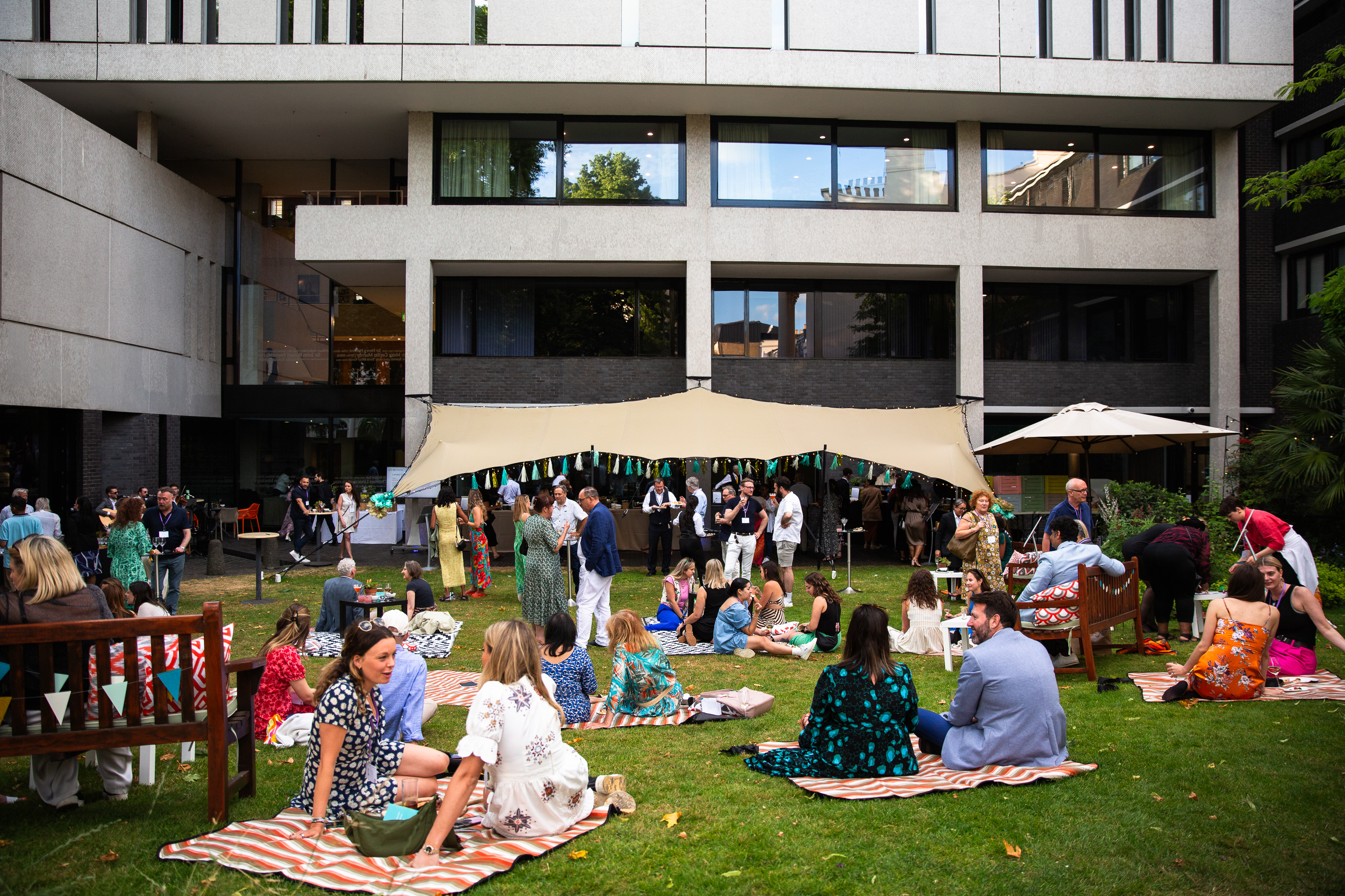 Medicinal Garden at RCP London Events with cozy seating for networking and social gatherings.