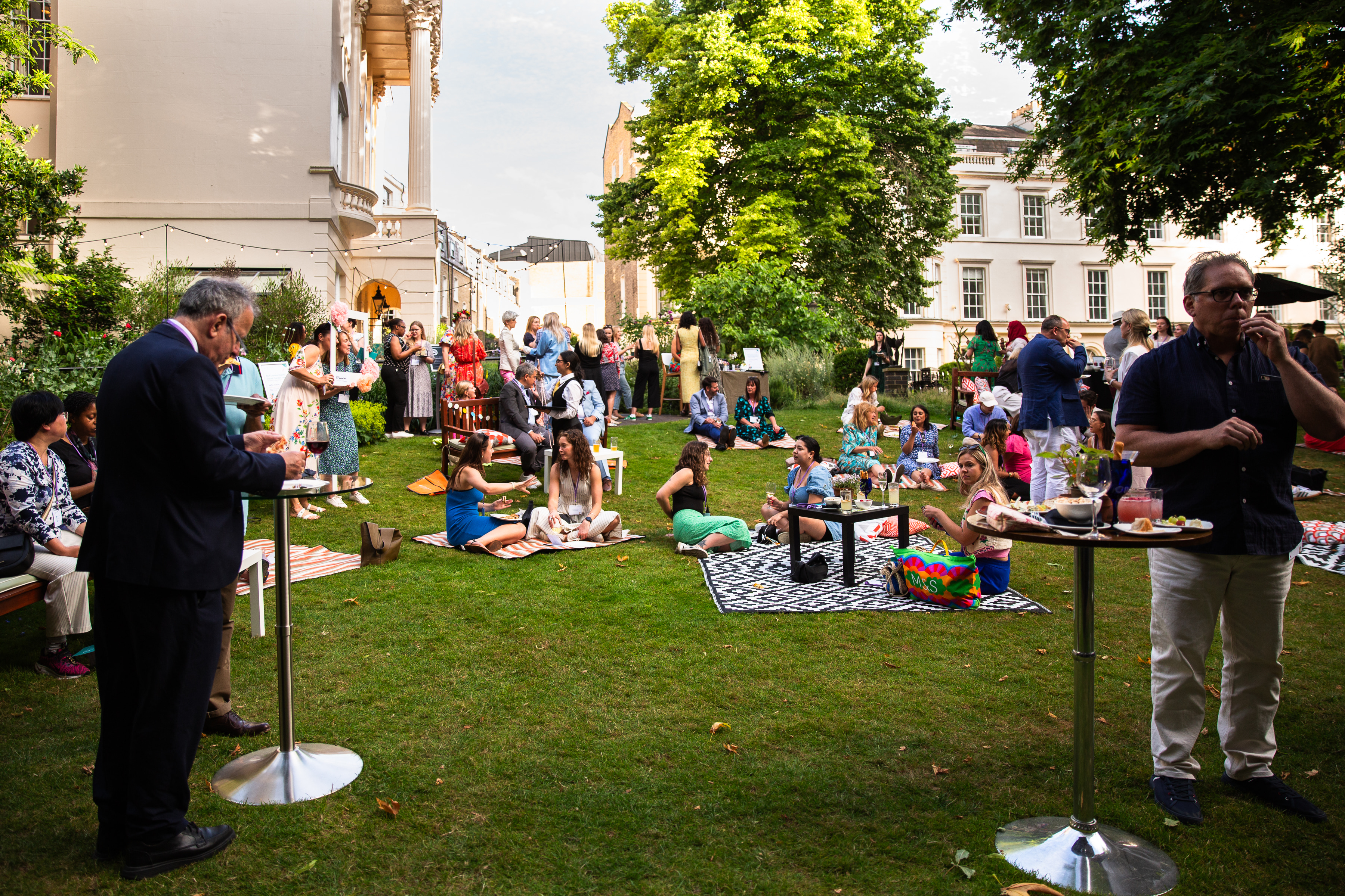 Medicinal Garden at RCP London: vibrant outdoor networking event in lush greenery.