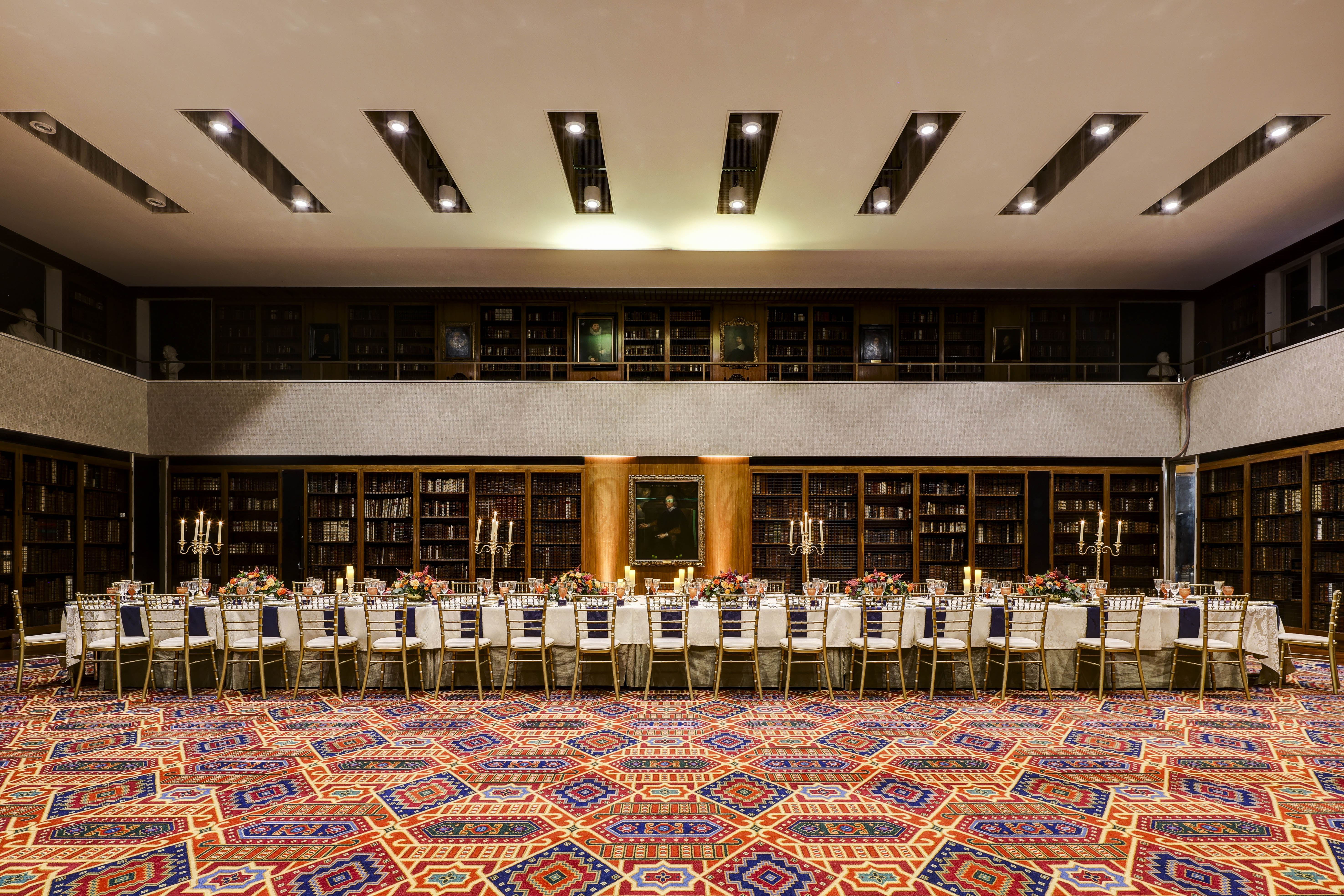 Elegant banquet setup at Dorchester Library, perfect for formal events and gatherings.
