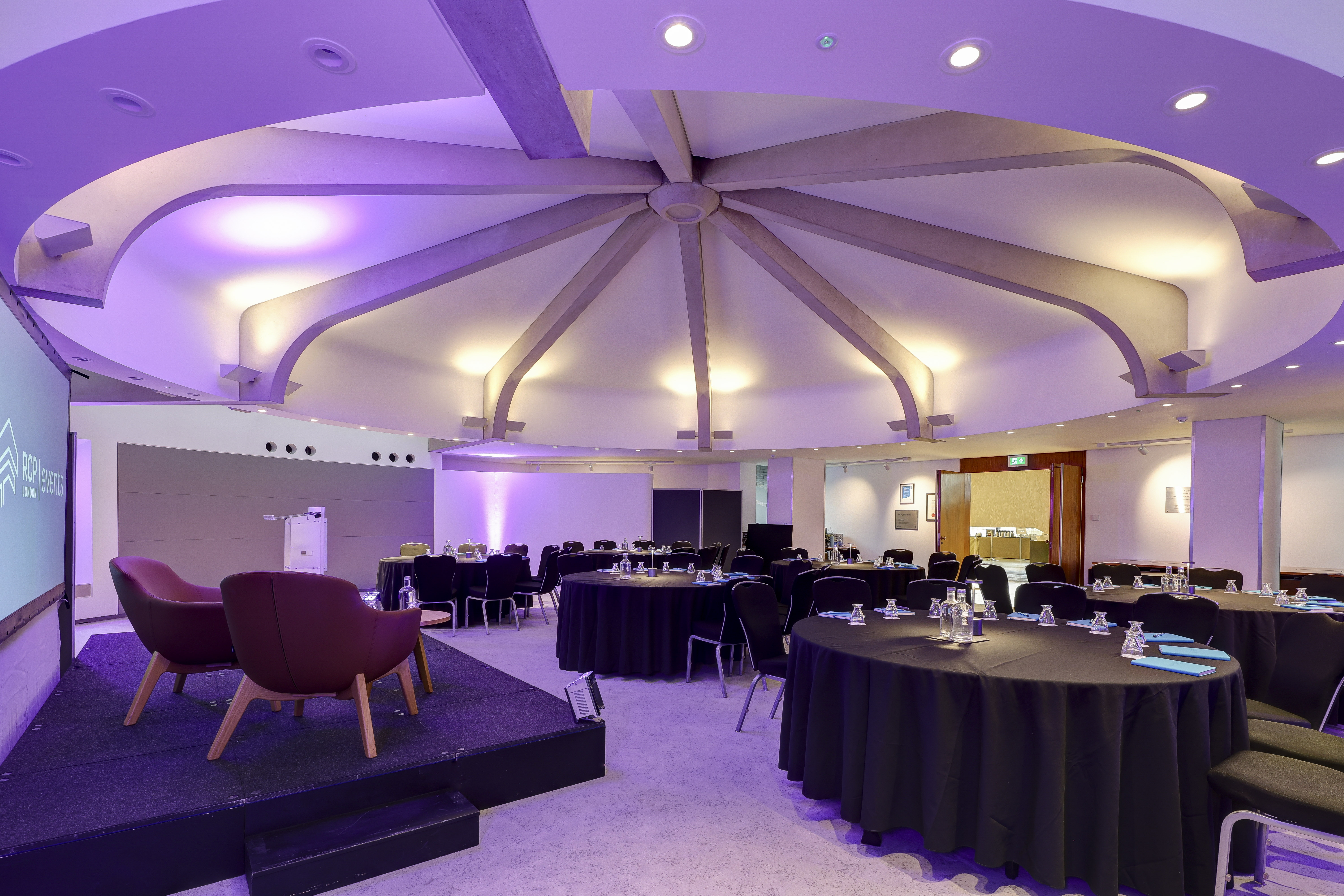 Modern Council Chamber in RCP London, ideal for corporate meetings and social events.