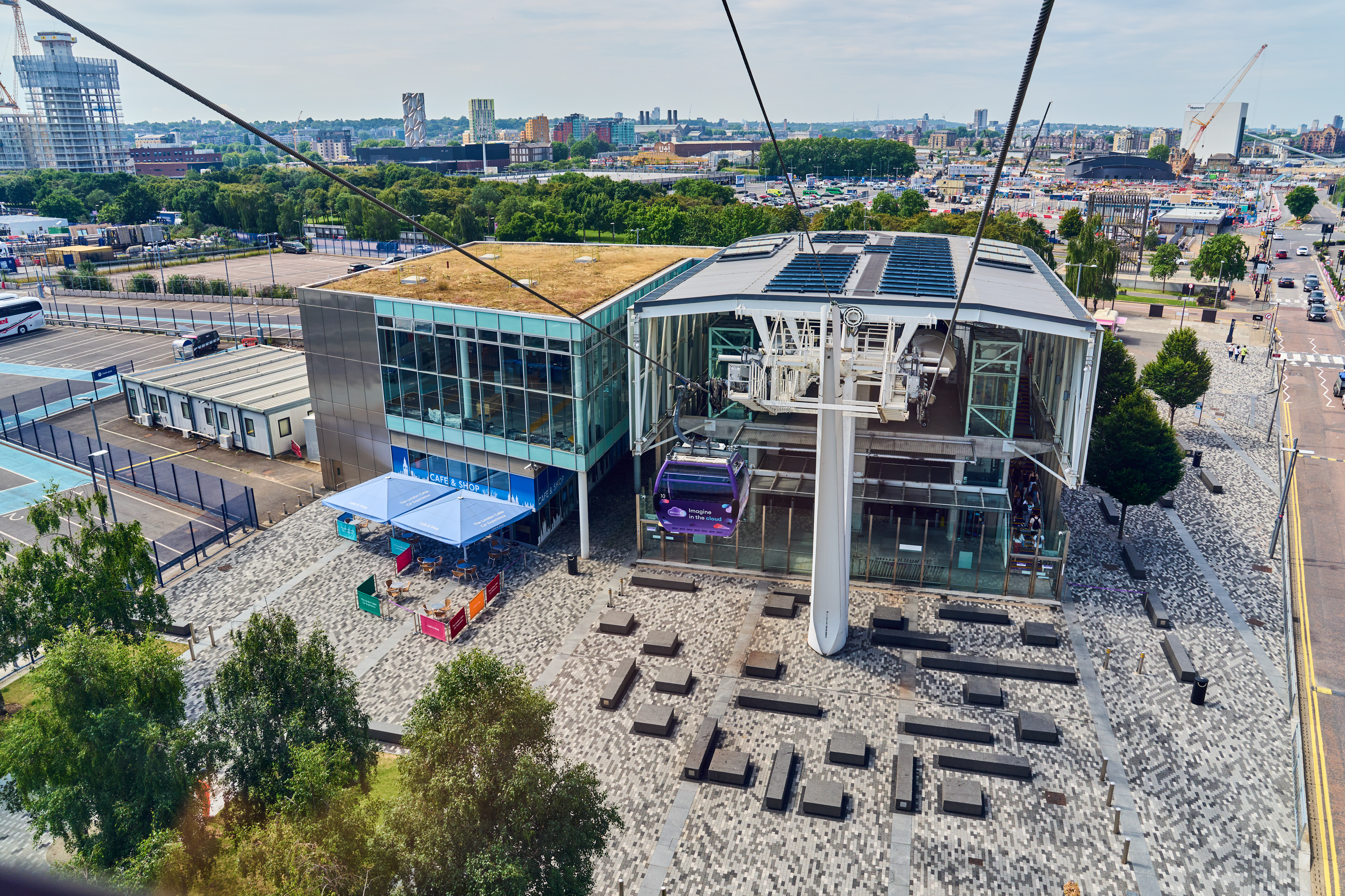 Main Hall London Cable Car: modern venue with scenic views for events and gatherings.