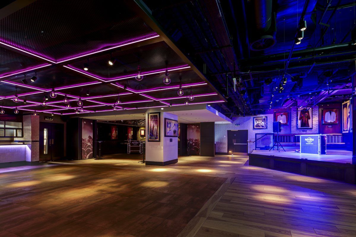 Full Venue Hire at Hard Rock Cafe Piccadilly Circus, modern space for events and meetings.
