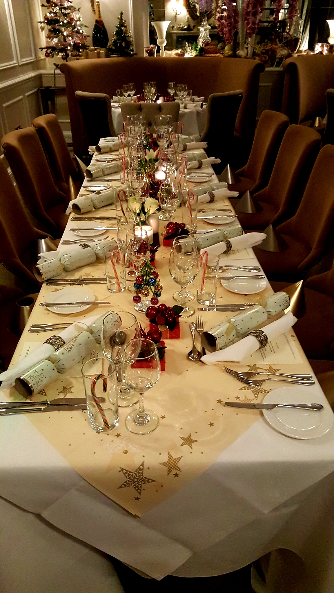 Elegant dining table at The Melody Restaurant, perfect for holiday gatherings and celebrations.