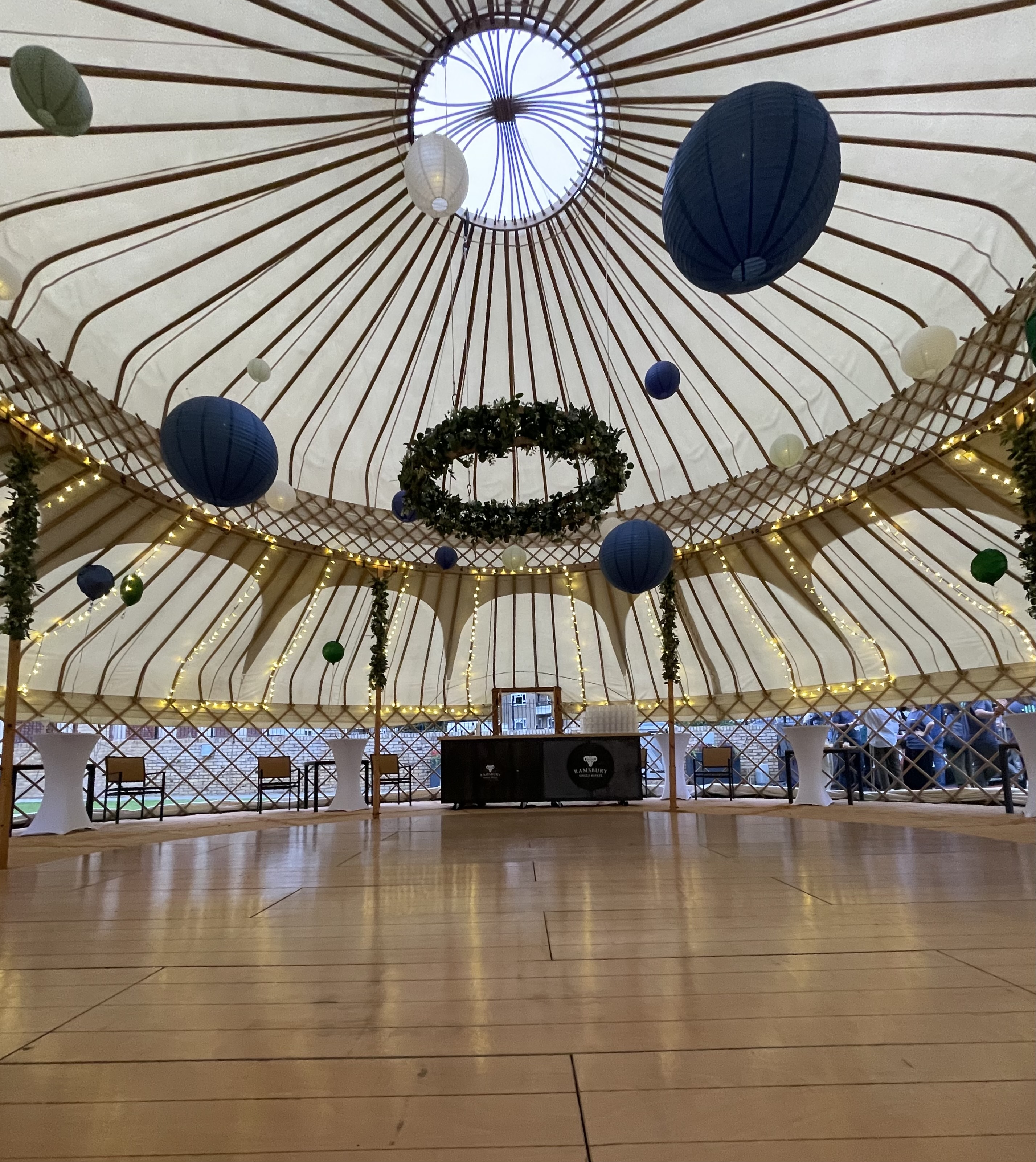 Yurt-style venue at Parson Lawns, perfect for intimate events and gatherings.